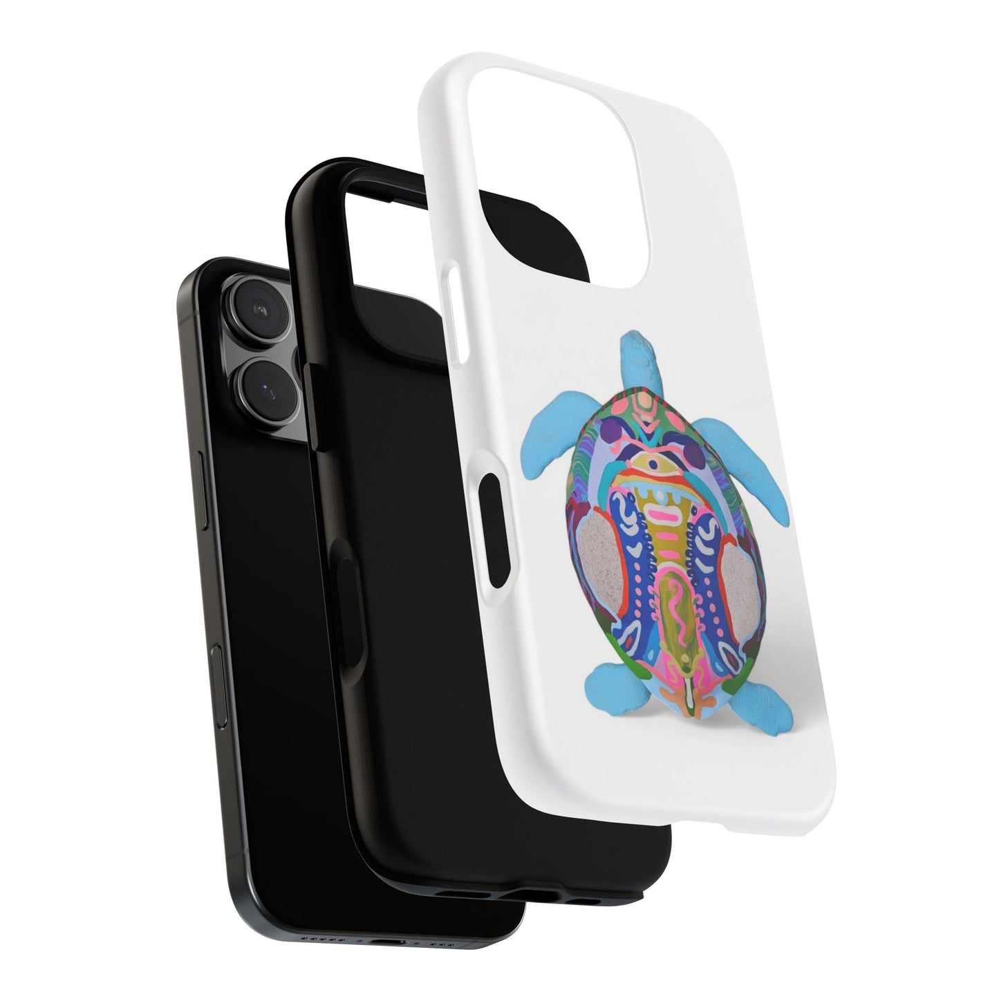 Colorful Turtle Phone Case - Unique Tough Cases for Protection, Gifts, Eco-Friendly, Beach Vibes, Artistic Cover
