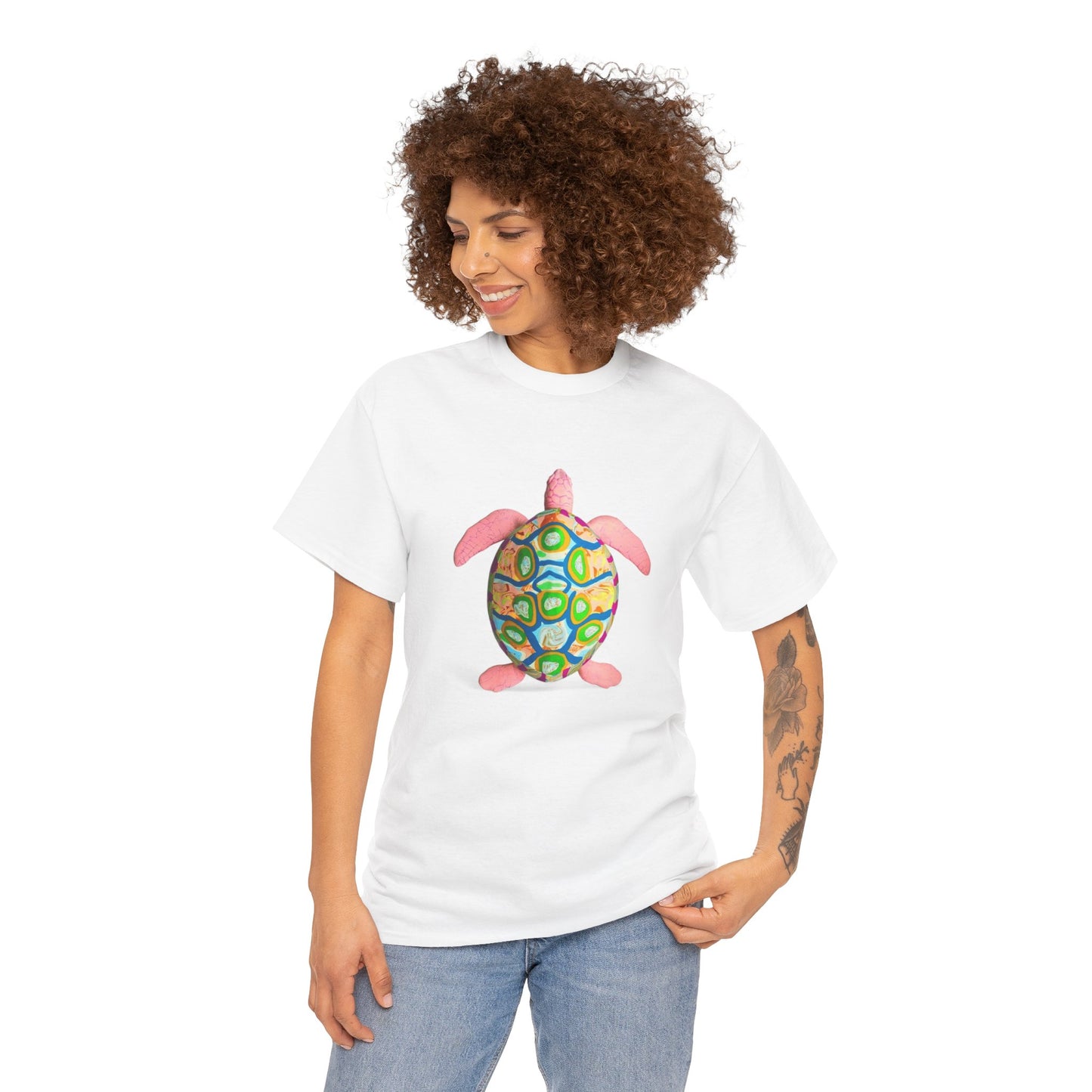 Colorful Turtle Graphic Tee for Beach Lovers, Casual Summer Apparel, Unique Gift for Nature Enthusiasts, Unisex Cotton Shirt, Fun Beachwear
