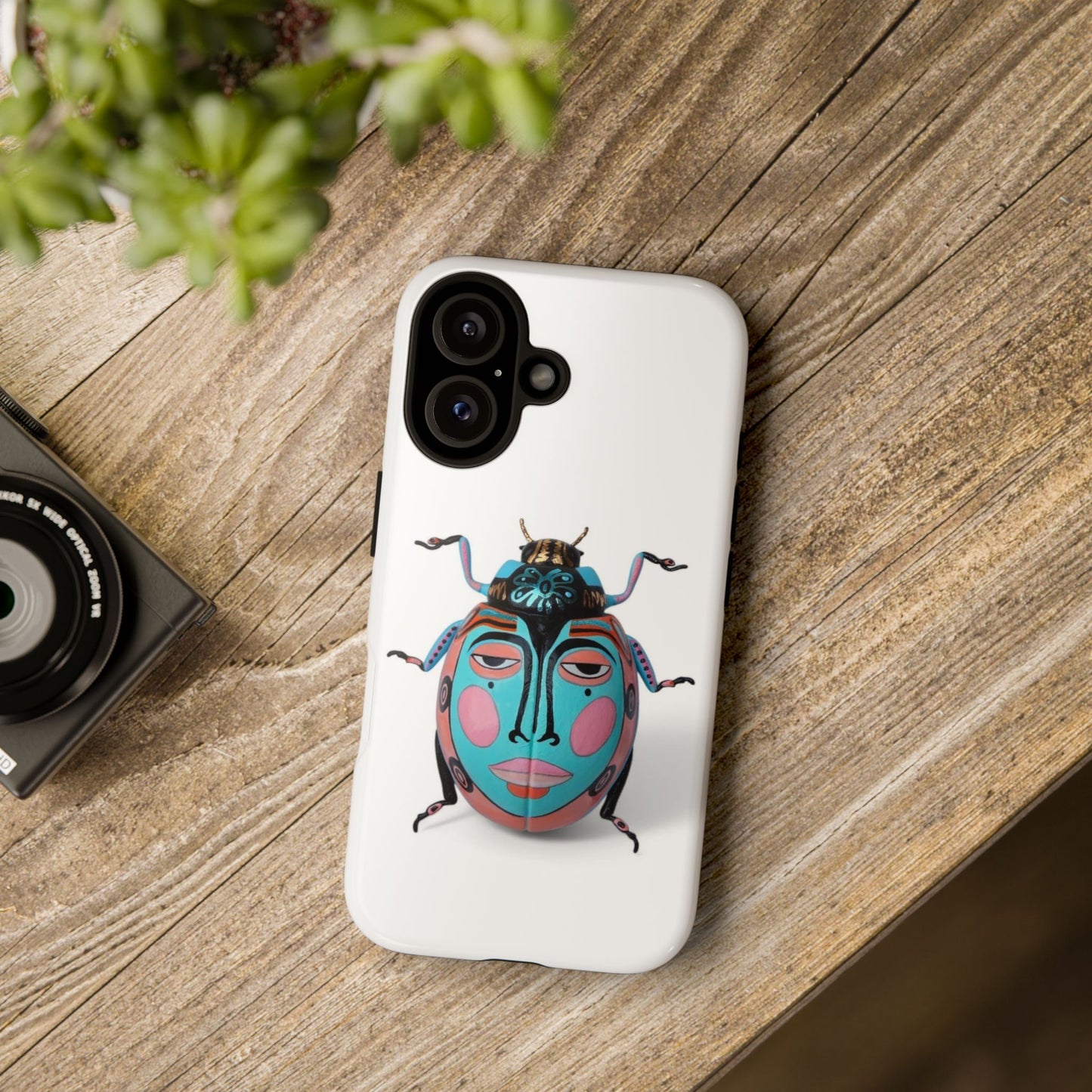 Colorful Beetle Phone Case, Tough Cases, Unique Gift for Insect Lovers, Trendy Accessories, Protection for Smartphones