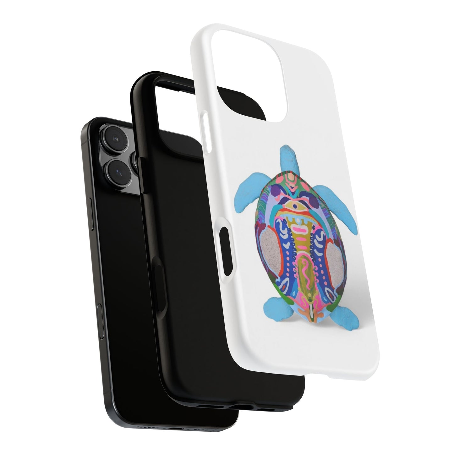 Colorful Turtle iPhone 16 Pro Max Phone Case, Tough Cases, Animal Lover Gift, Unique Art Design, Eco-friendly Phone Accessory