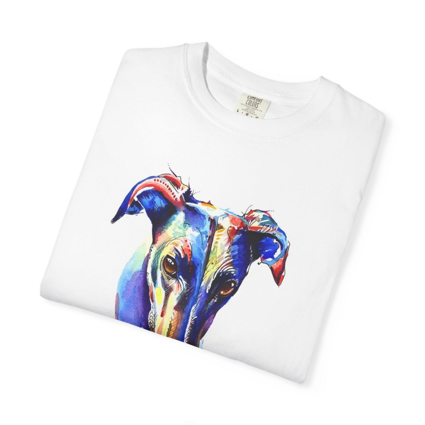 Colorful Dog Art Unisex Cream T-Shirt, Graphic Tee for Dog Lovers, Pet Owner Gift, Casual Wear, Animal Lover Apparel