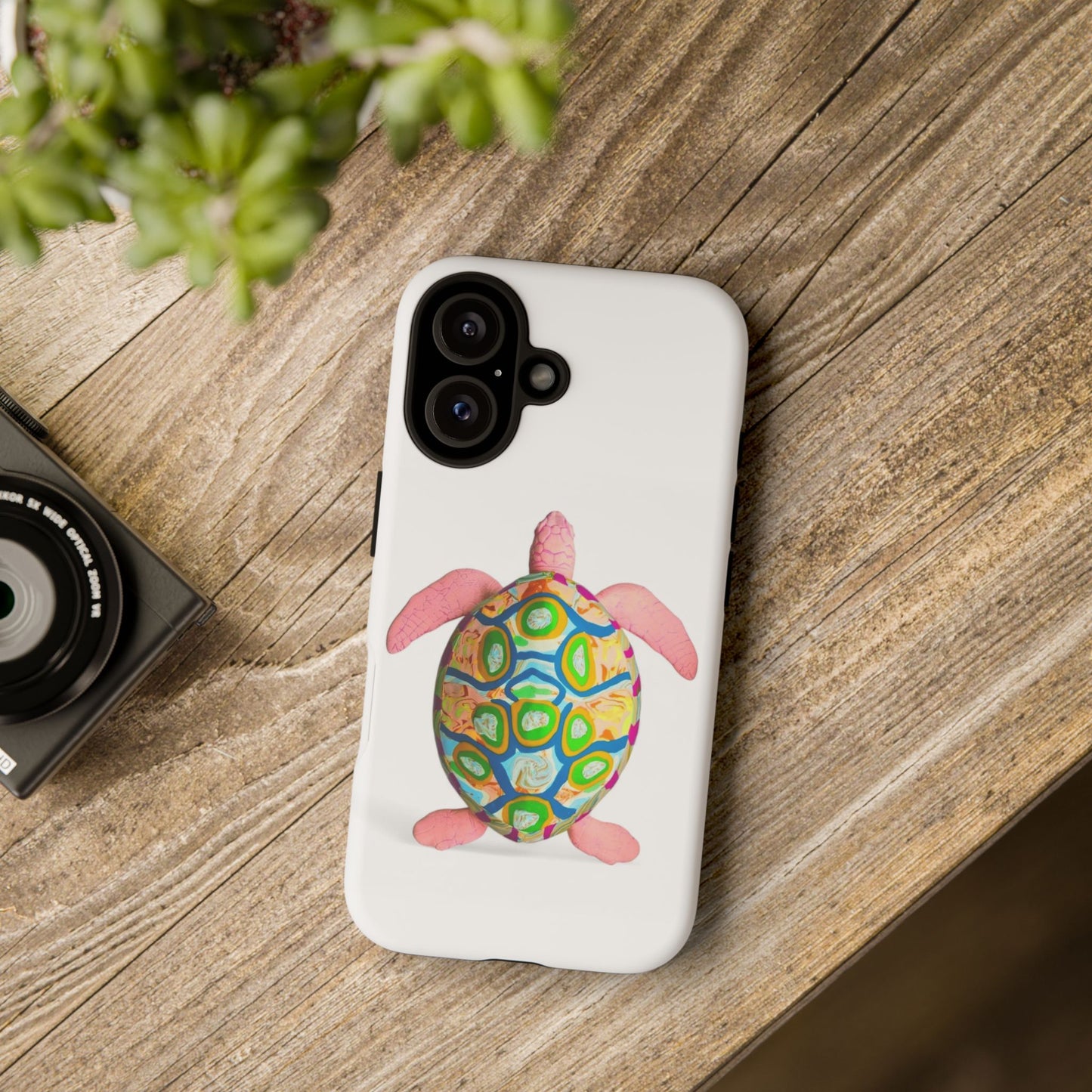 Colorful Turtle Phone Case, Cute Turtle Phone Cover, Unique Animal Case, Gifts for Animal Lovers, Beach Vibes Phone Accessory