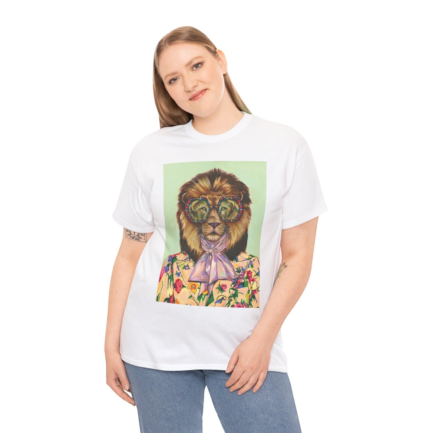 Whimsical Lion Graphic Tee, Fun T-Shirt, Animal Lover Gift, Summer Fashion, Unisex Casual Wear, Unique Art Tee