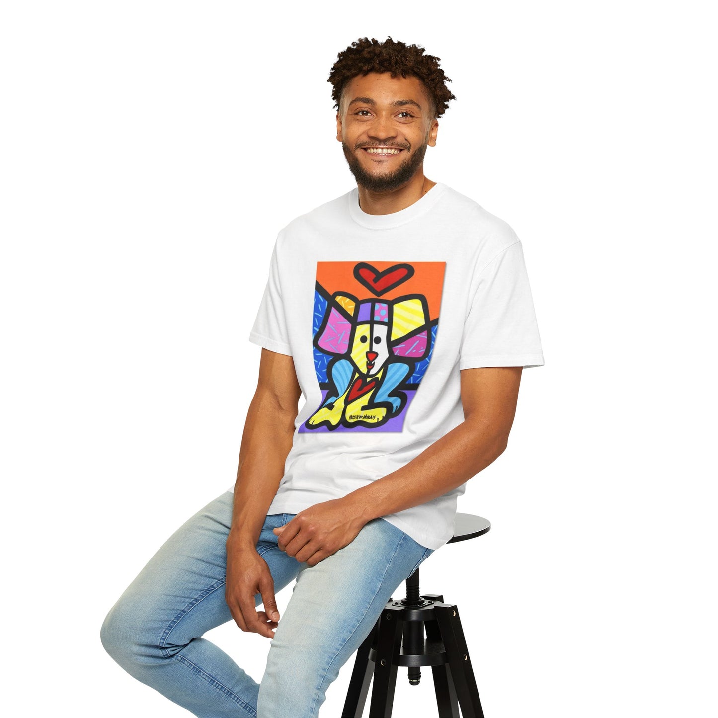Colorful Dog Art T-shirt, Unisex Graphic Tee, Animal Lover Gift, Fun Summer Shirt, Dog Mom Apparel, Unique Pet Lover Top