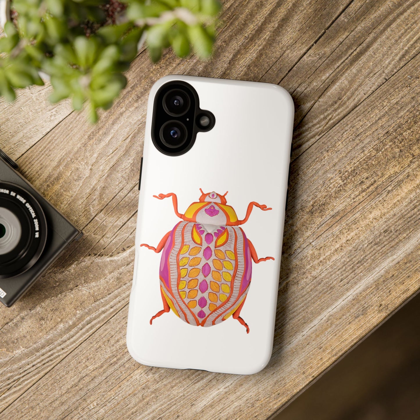 Colorful Beetle Phone Case, Tough Phone Cover, Phone Accessories, Insect Design, Unique Gift for Bug Lovers