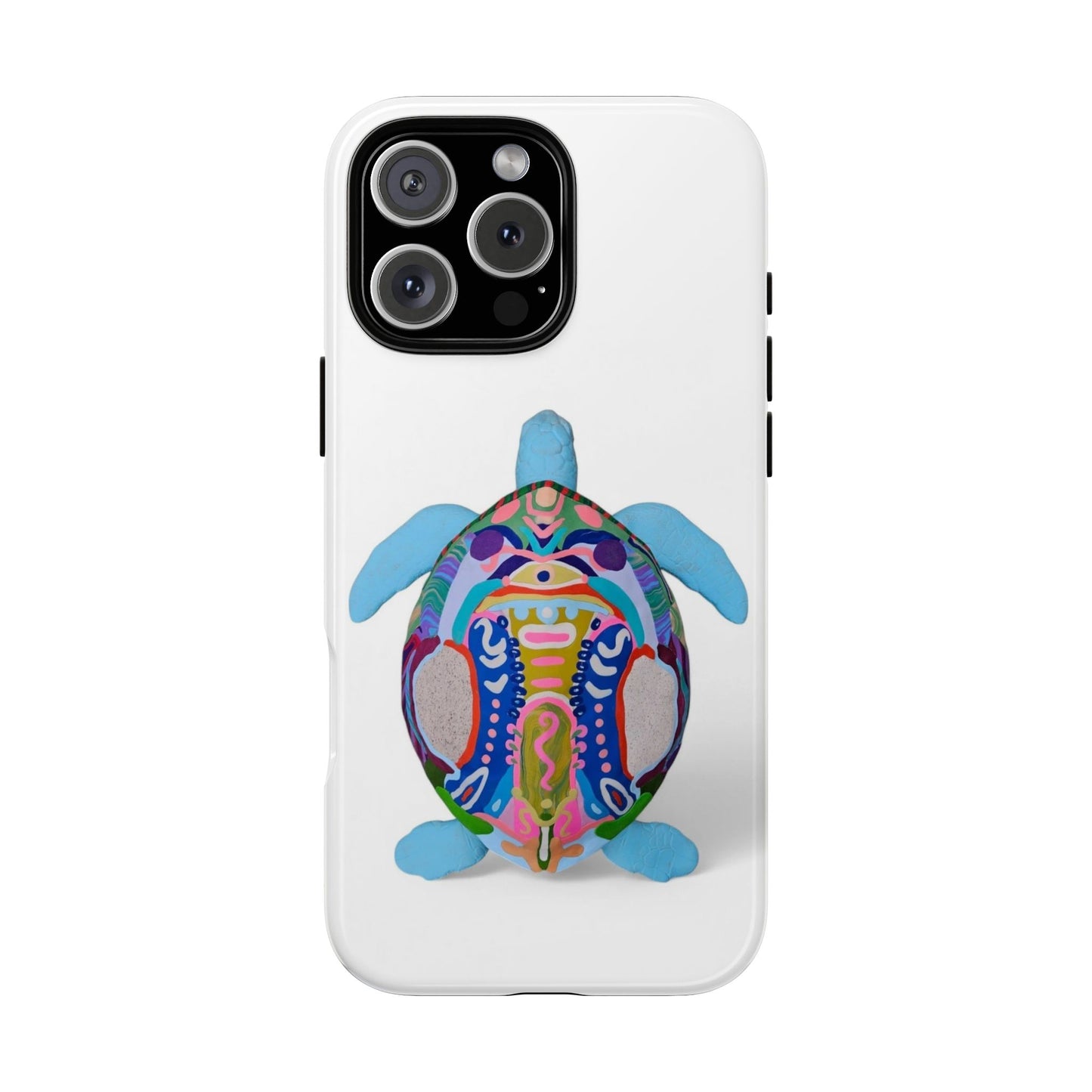 Colorful Turtle iPhone 16 Pro Max Phone Case, Tough Cases, Animal Lover Gift, Unique Art Design, Eco-friendly Phone Accessory