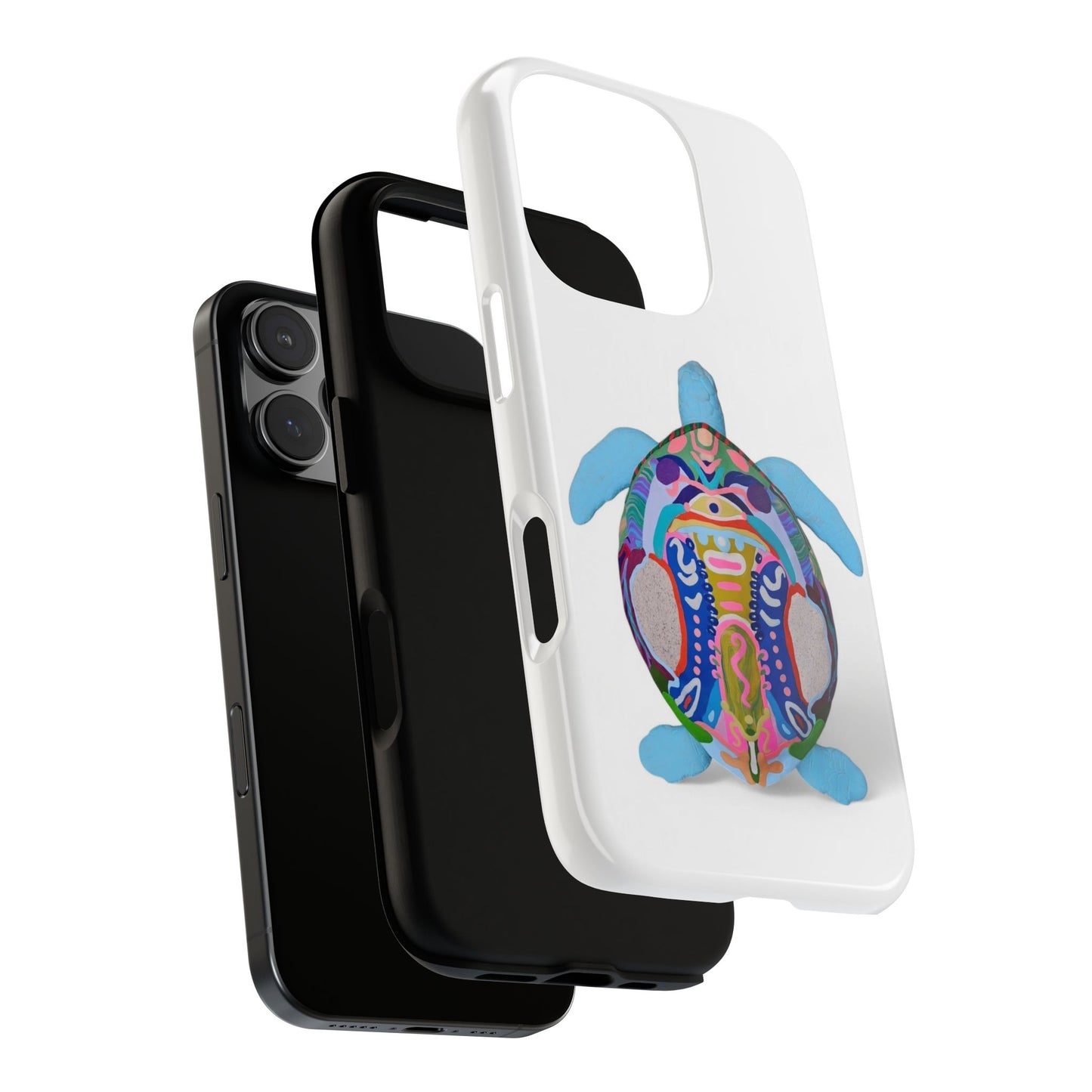 Colorful Turtle Phone Case - Unique Tough Cases for Protection, Gifts, Eco-Friendly, Beach Vibes, Artistic Cover