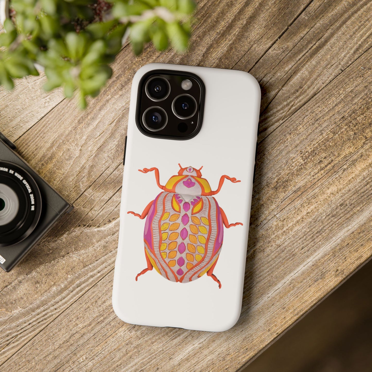 Colorful Beetle Phone Case, Cute Bug Cover, Tough Cases, Insect Lover Gift, Phone Accessories, Trendy Phone Shell