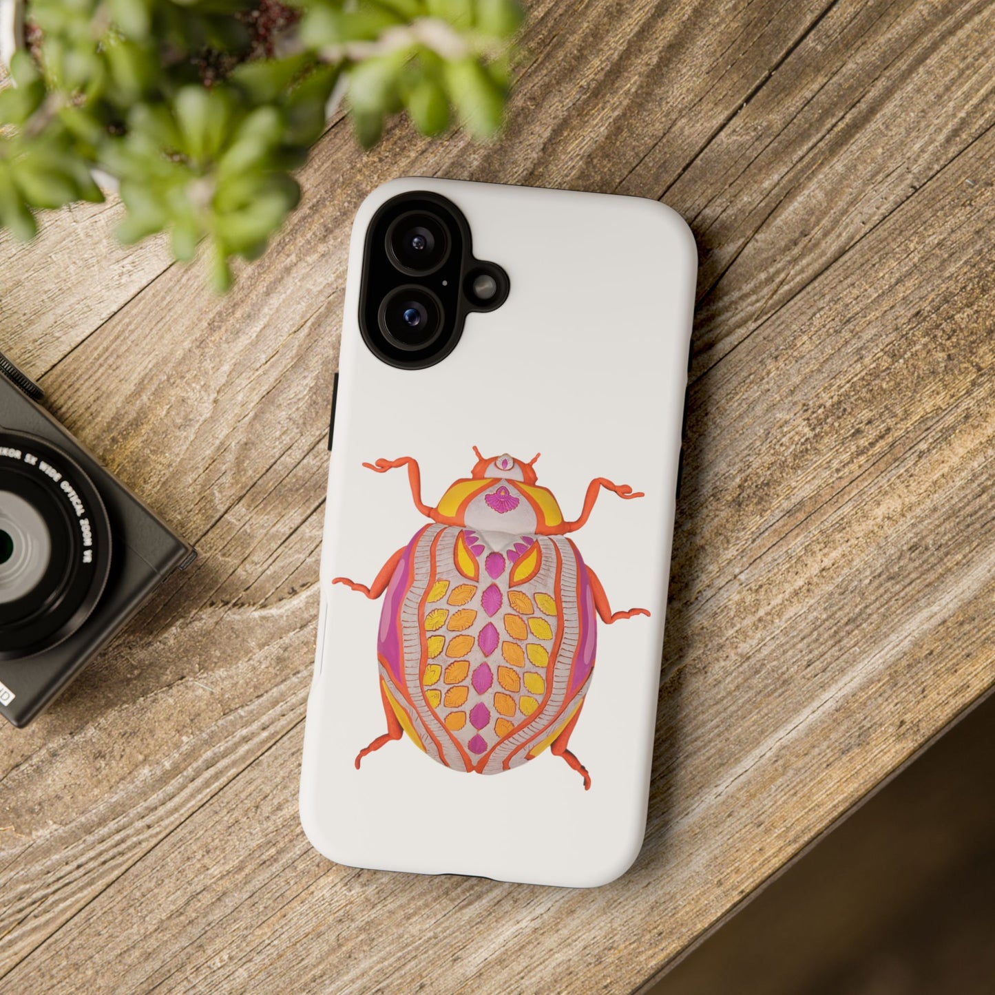 Colorful Beetle Phone Case, Tough Phone Cover, Phone Accessories, Insect Design, Unique Gift for Bug Lovers