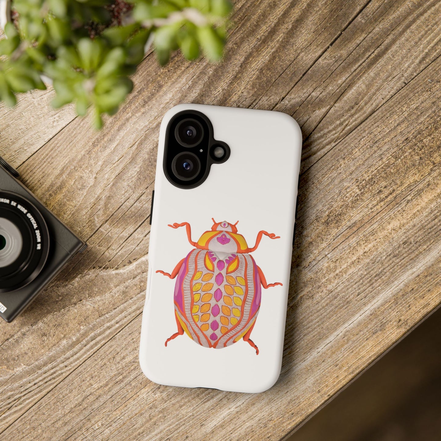 Vibrant Beetle iPhone 16 Phone Case, Cute Insect Design for Nature Lovers, Gifts for Eco-Conscious Friends, Unique Cell Phone Cover