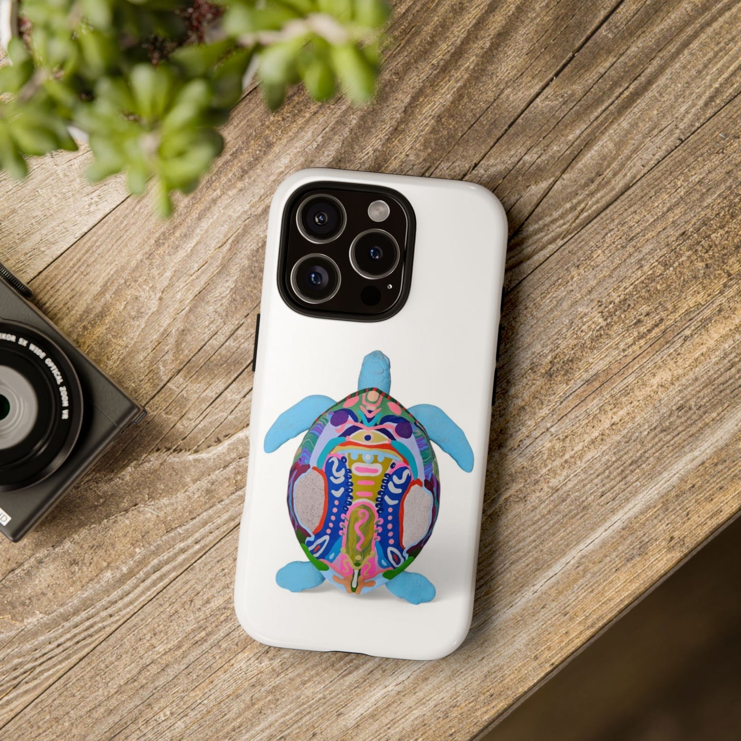 Colorful Turtle Phone Case - Unique Tough Cases for Protection, Gifts, Eco-Friendly, Beach Vibes, Artistic Cover