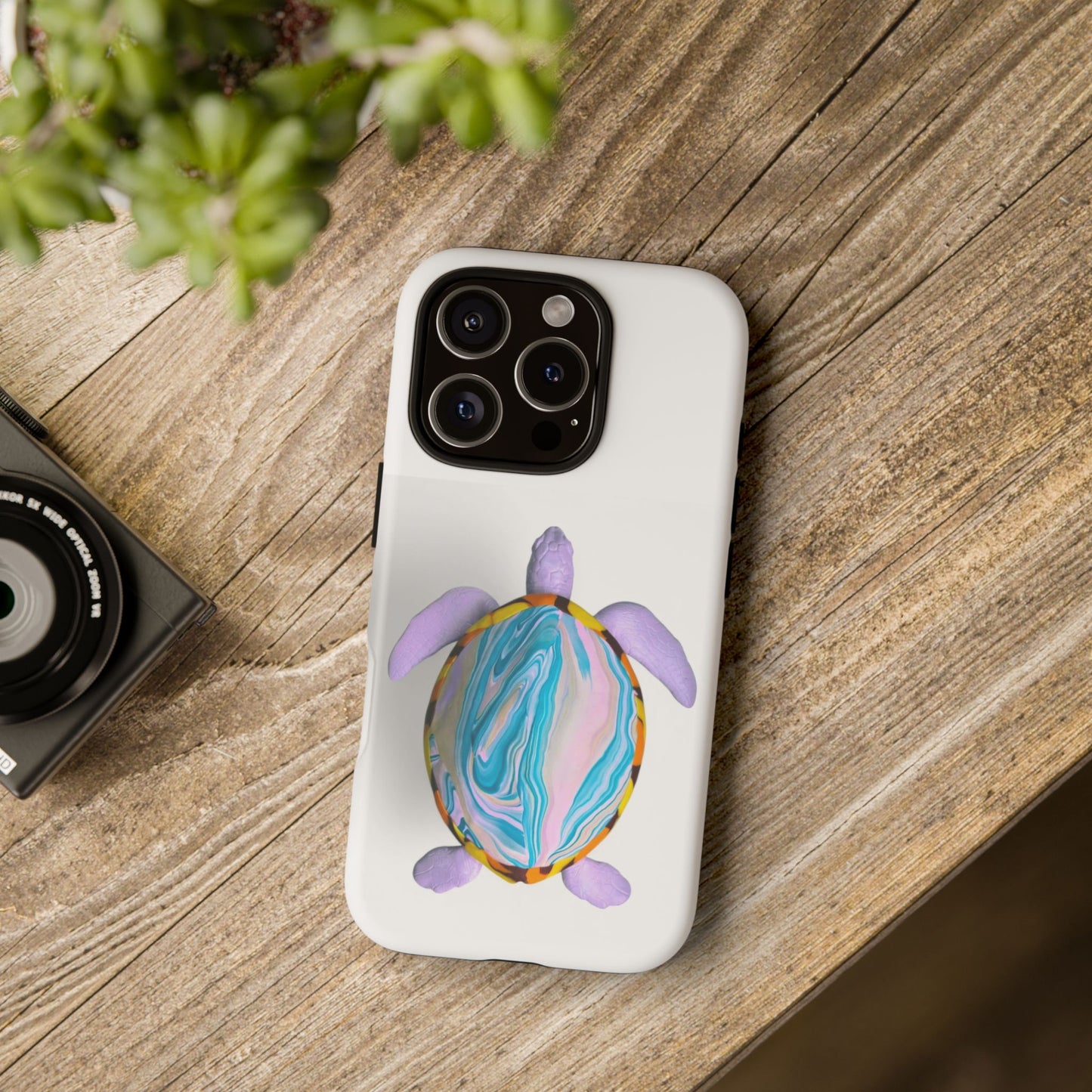 Colorful Turtle Phone Case, Durable Phone Cover, Unique Gift for Animal Lovers, Beach Vibe, Eco-Friendly Accessories