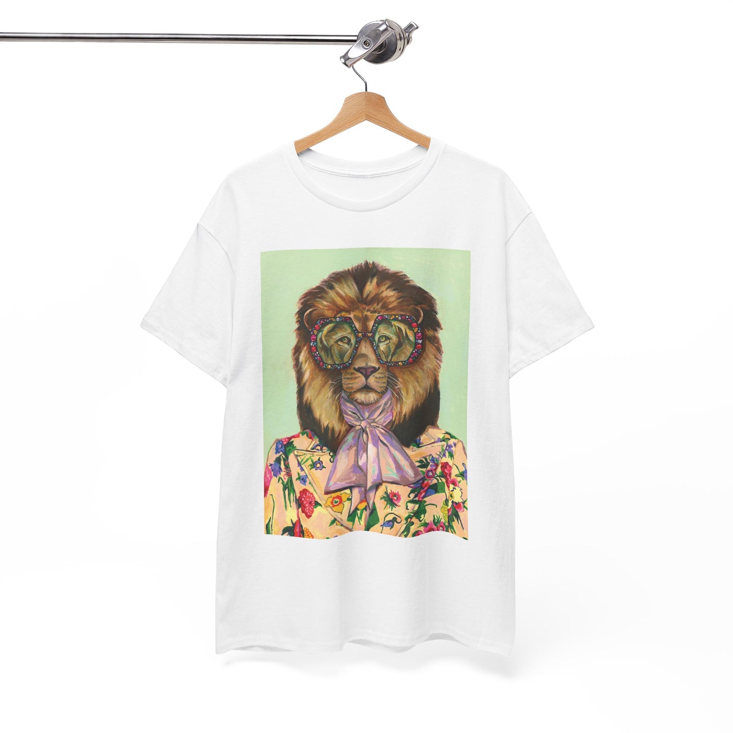 Whimsical Lion Graphic Tee, Fun T-Shirt, Animal Lover Gift, Summer Fashion, Unisex Casual Wear, Unique Art Tee