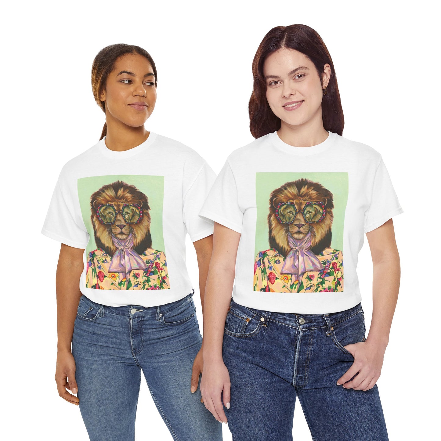 Whimsical Lion Graphic Tee, Fun T-Shirt, Animal Lover Gift, Summer Fashion, Unisex Casual Wear, Unique Art Tee