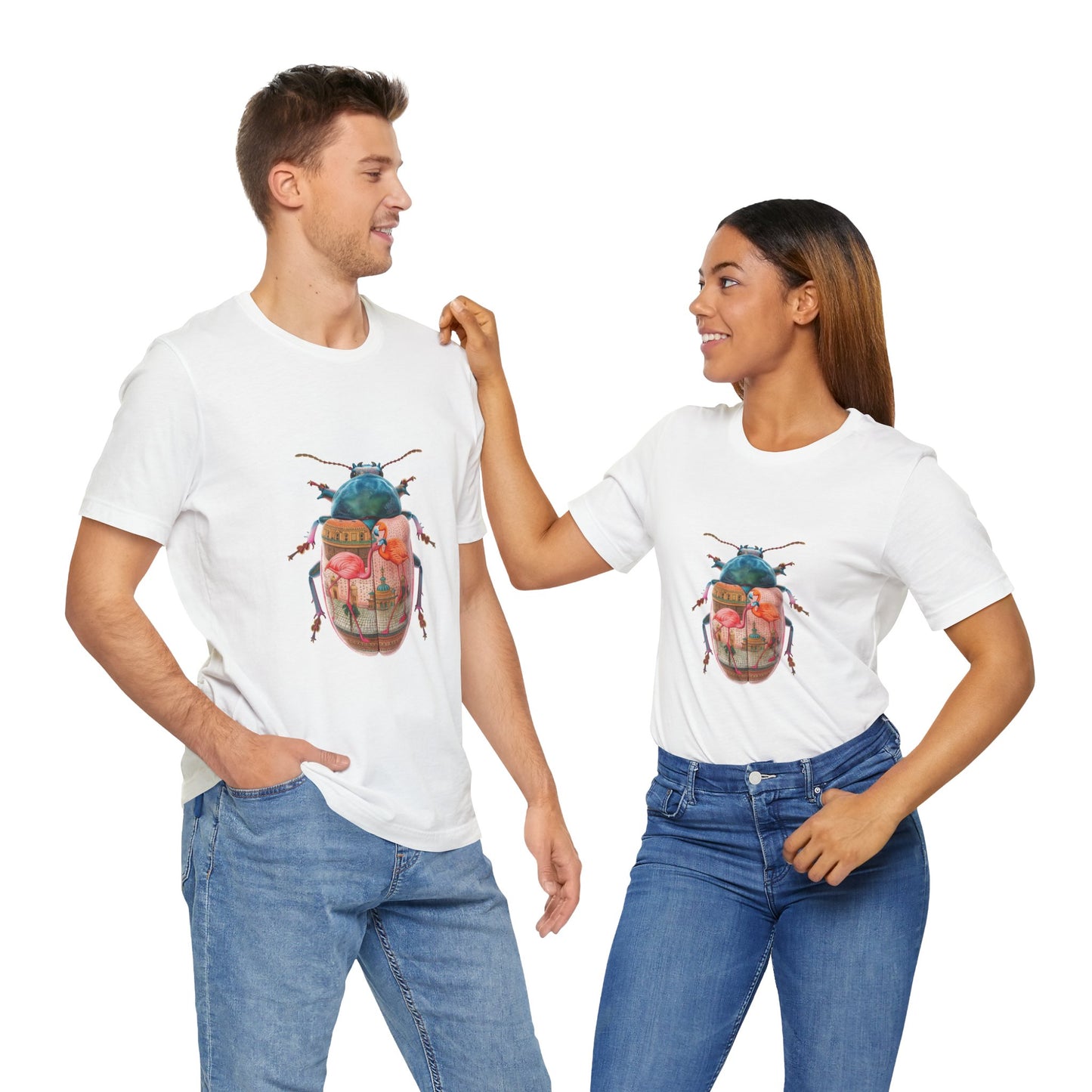 Artistic Beetle Graphic Tee, Unique Vintage-Inspired T-Shirt, Eco-Friendly Casual Wear, Gift for Nature Lovers, Perfect for Artistic Souls
