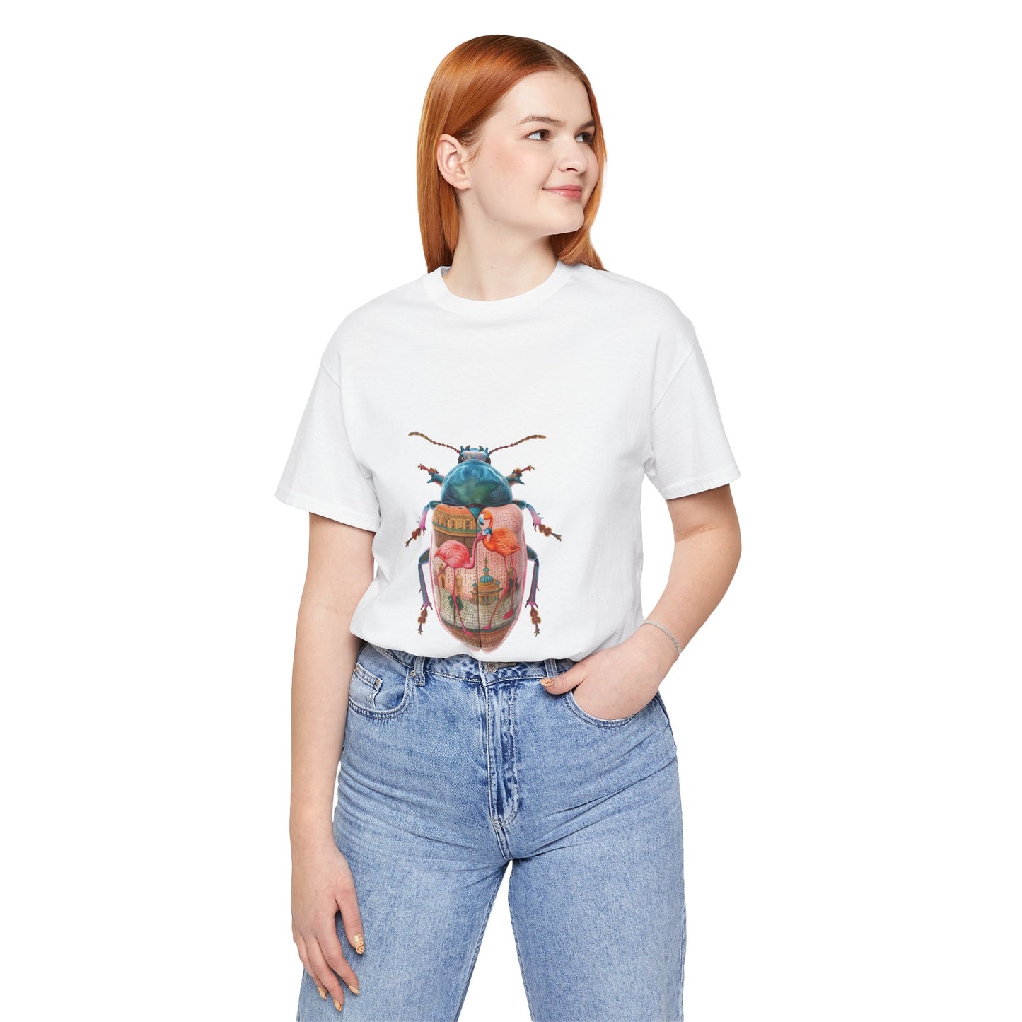 Artistic Beetle Graphic Tee, Unique Vintage-Inspired T-Shirt, Eco-Friendly Casual Wear, Gift for Nature Lovers, Perfect for Artistic Souls