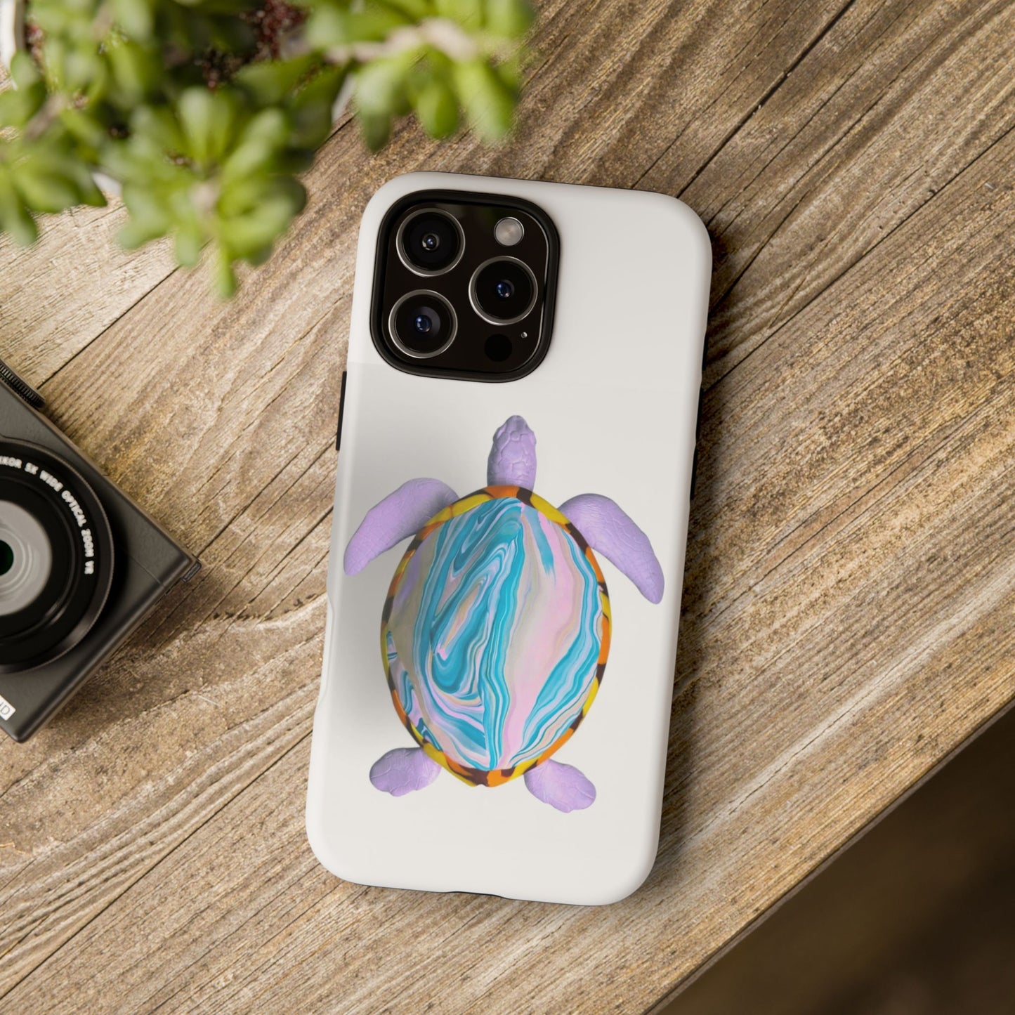 Vibrant Turtle iPhone 16 Pro Max Phone Case, Tough Cases, Ocean-Inspired Accessories, Eco-Friendly Phone Cover, Gifts for Ocean Lovers, Marine Life Case