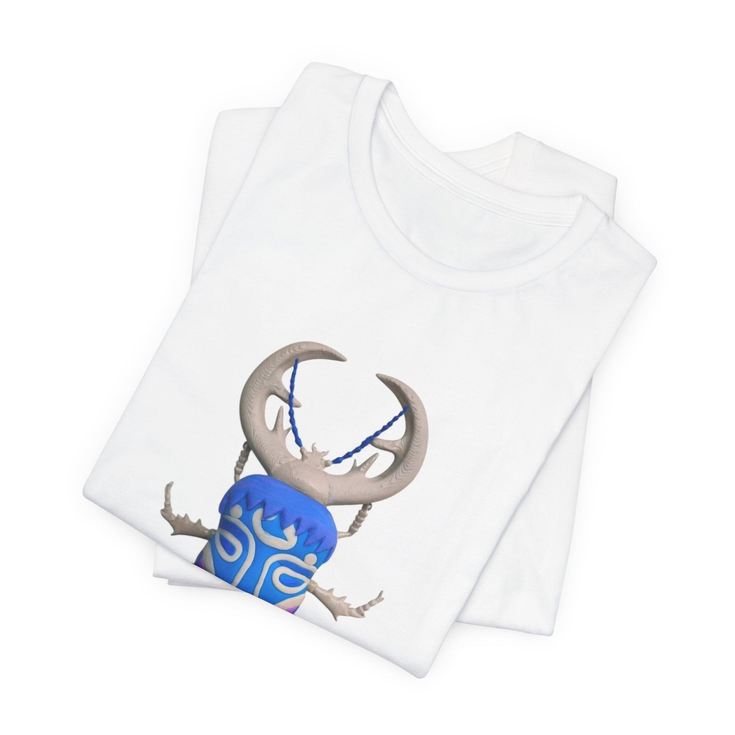 Blue Beetle Graphic Tee, Unisex Short Sleeve Shirt, Casual Wear, Unique Gift, Summer Outfit, Eco-friendly Fashion