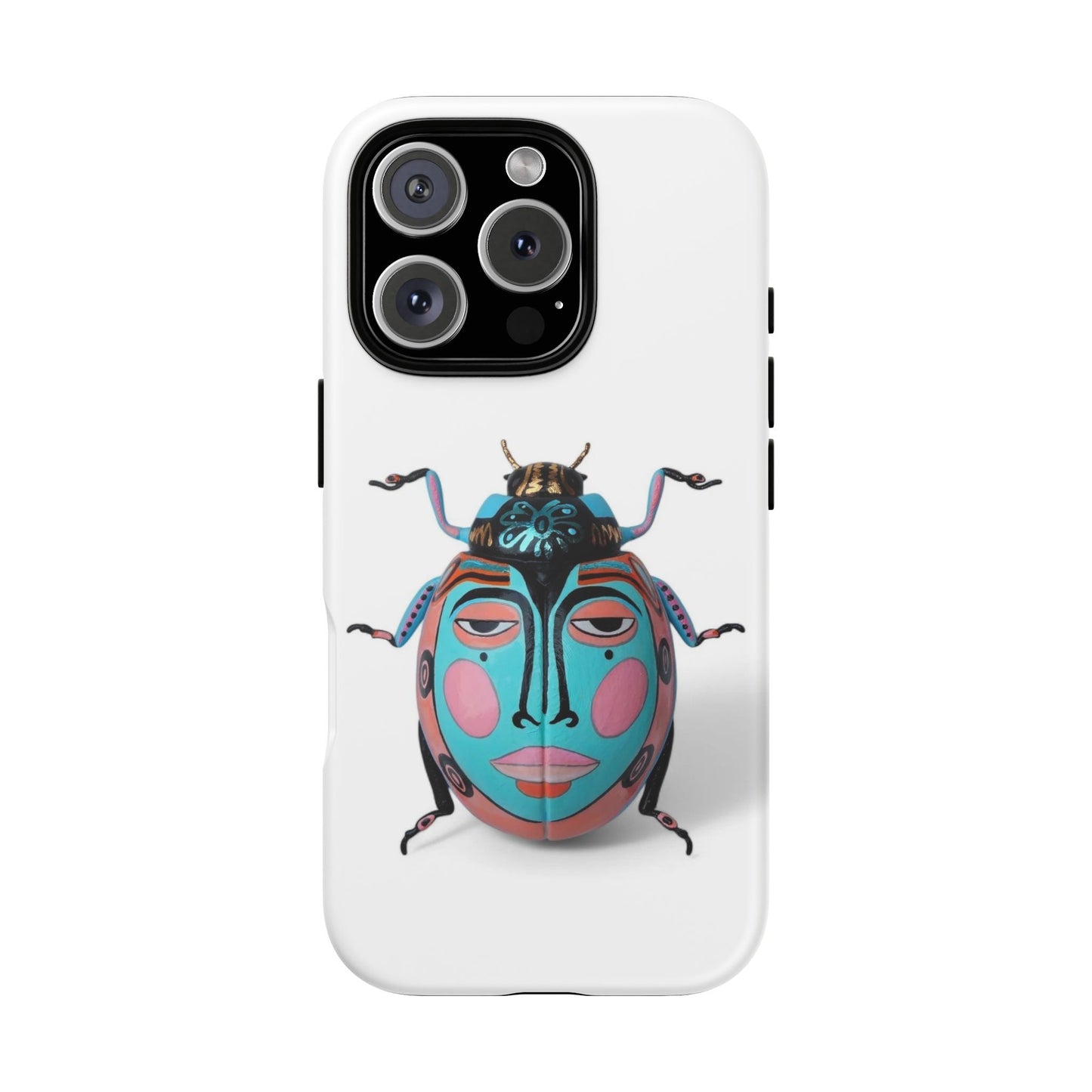 Artistic Phone Case with Colorful Bug Design, Tough Phone Cover, Unique Gift for Her, Eco-Friendly Case, Statement Phone Accessory