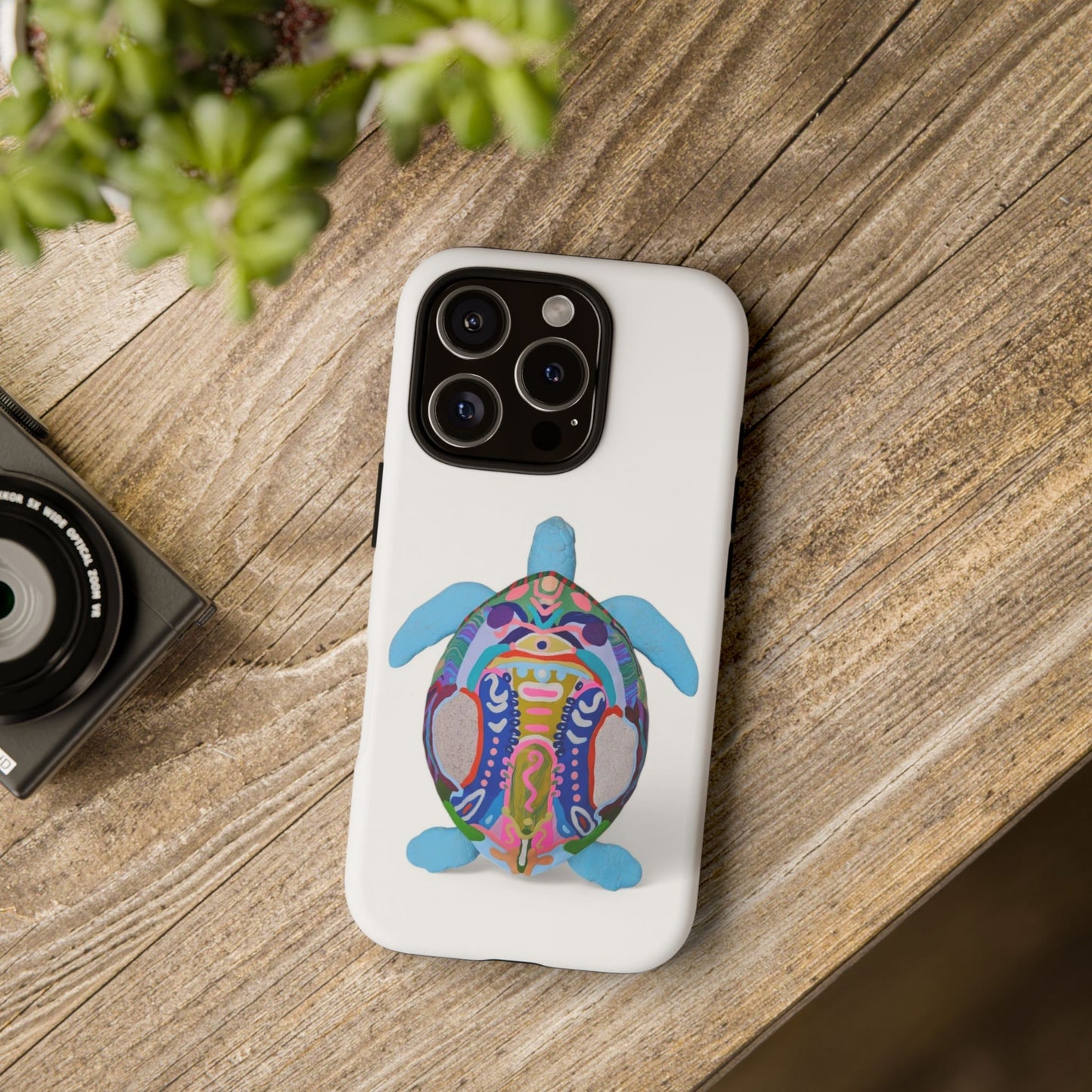 Colorful Turtle Phone Case - Unique Tough Cases for Protection, Gifts, Eco-Friendly, Beach Vibes, Artistic Cover