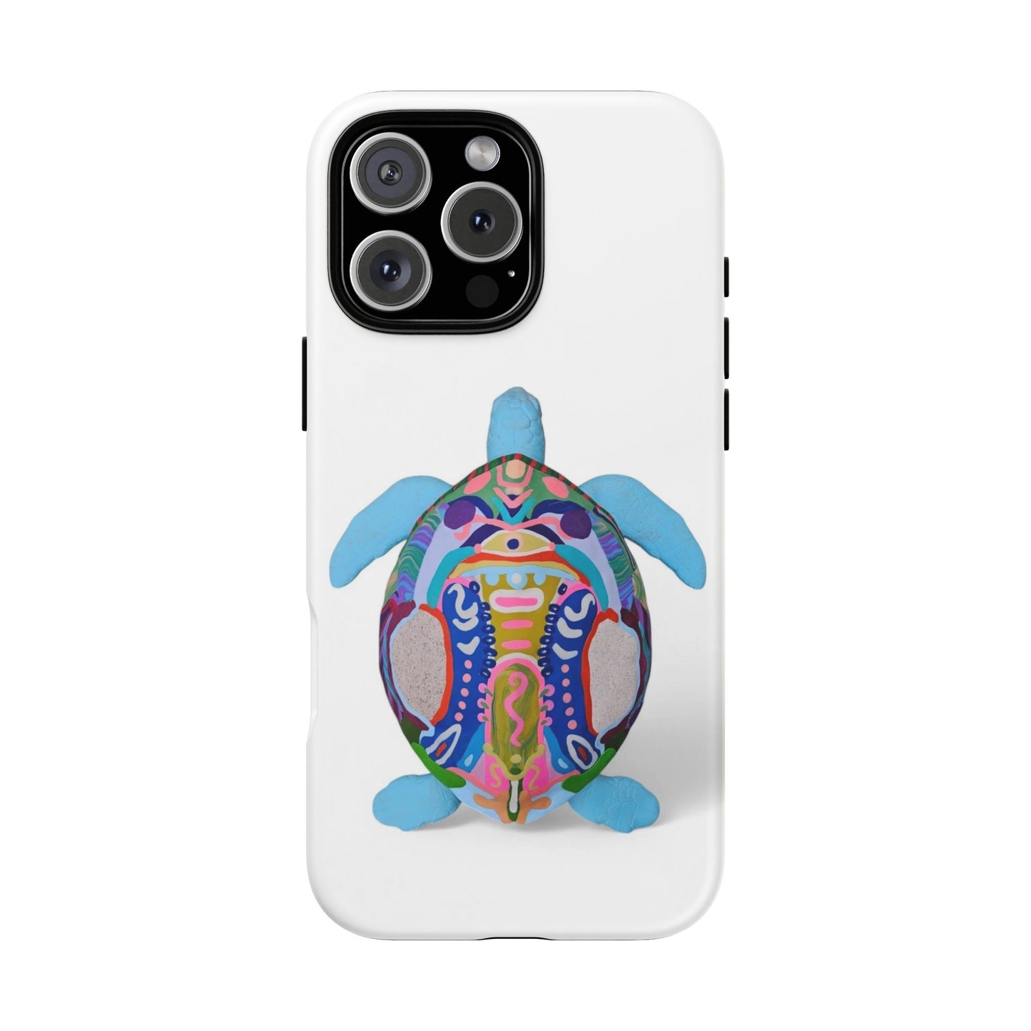 Colorful Turtle iPhone 16 Pro Max Phone Case, Tough Cases, Animal Lover Gift, Unique Art Design, Eco-friendly Phone Accessory