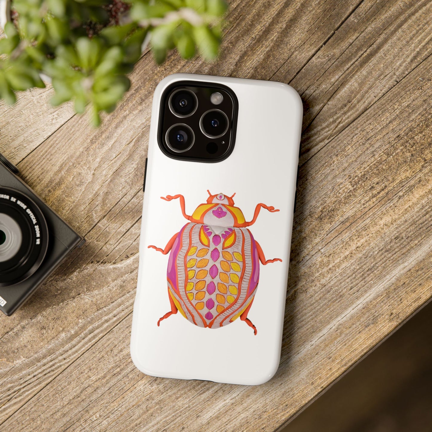 Colorful Beetle Phone Case, Cute Bug Cover, Tough Cases, Insect Lover Gift, Phone Accessories, Trendy Phone Shell