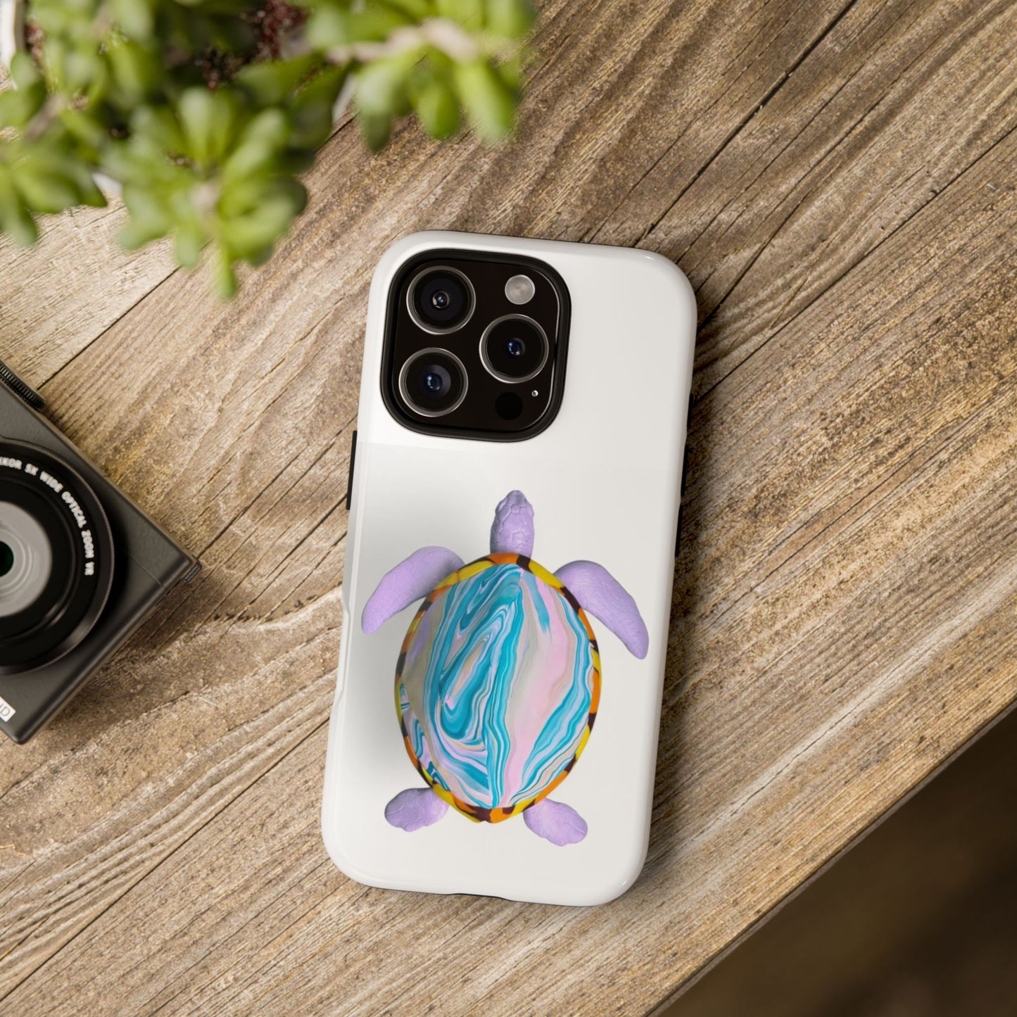 Colorful Turtle Phone Case, Durable Phone Cover, Unique Gift for Animal Lovers, Beach Vibe, Eco-Friendly Accessories