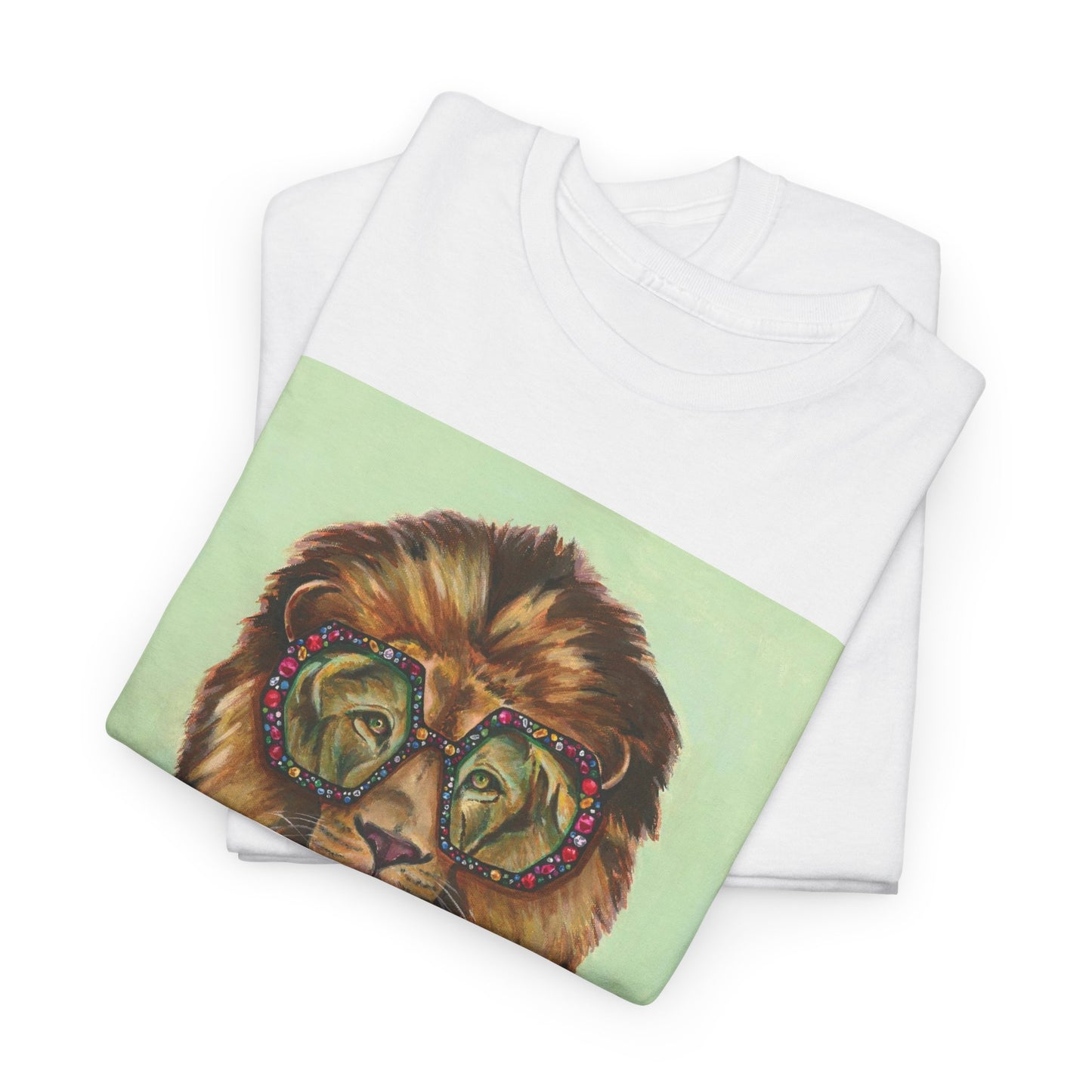Whimsical Lion Graphic Tee, Fun T-Shirt, Animal Lover Gift, Summer Fashion, Unisex Casual Wear, Unique Art Tee