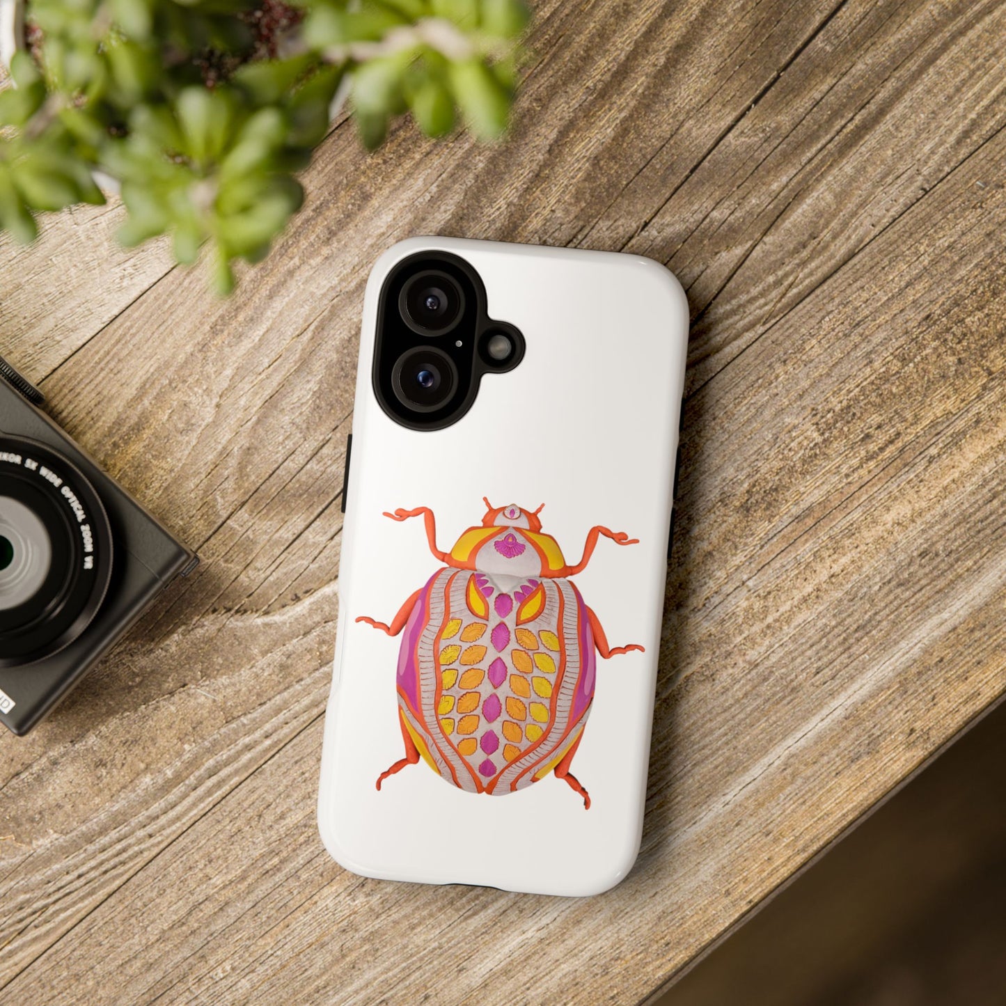 Vibrant Beetle iPhone 16 Phone Case, Cute Insect Design for Nature Lovers, Gifts for Eco-Conscious Friends, Unique Cell Phone Cover