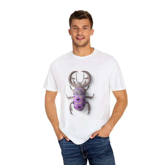 Purple Beetle Art Unisex T-Shirt, Trendy Graphic Tee, Nature Lover Gift, Unique Fashion Statement, Summer Outfit, Eco-Friendly Style