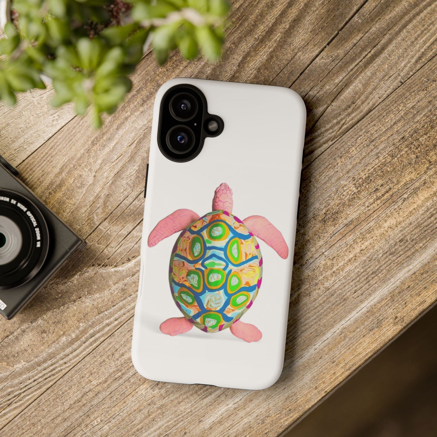 Colorful Turtle iPhone 16 Plus Case, Cute Turtle Design, Eco-Friendly Phone Cover, Gift for Nature Lovers, Animal Enthusiast Protection