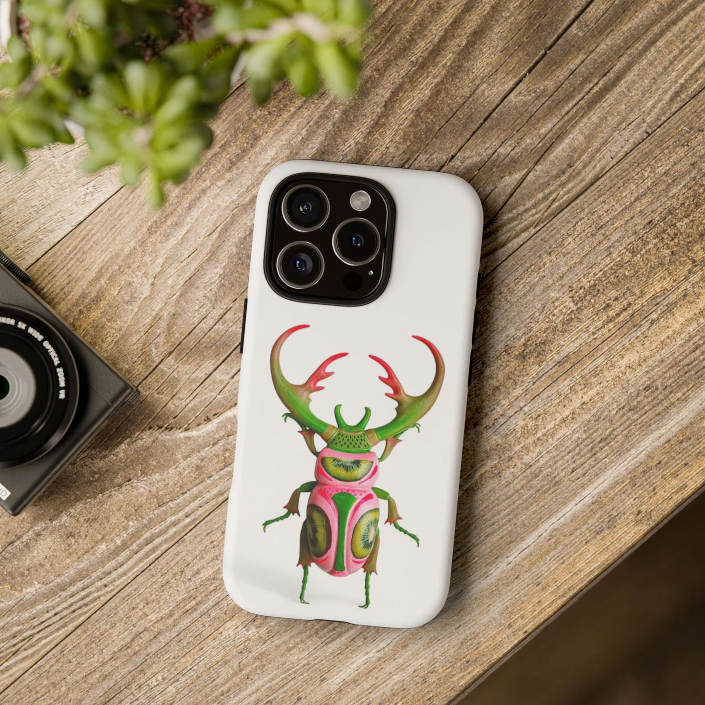 Stylish iPhone 16 Pro Case featuring Vibrant Beetle Design, Tough Cases, Eco-Friendly, Unique Gift, Trendy Accessories, Insect Art