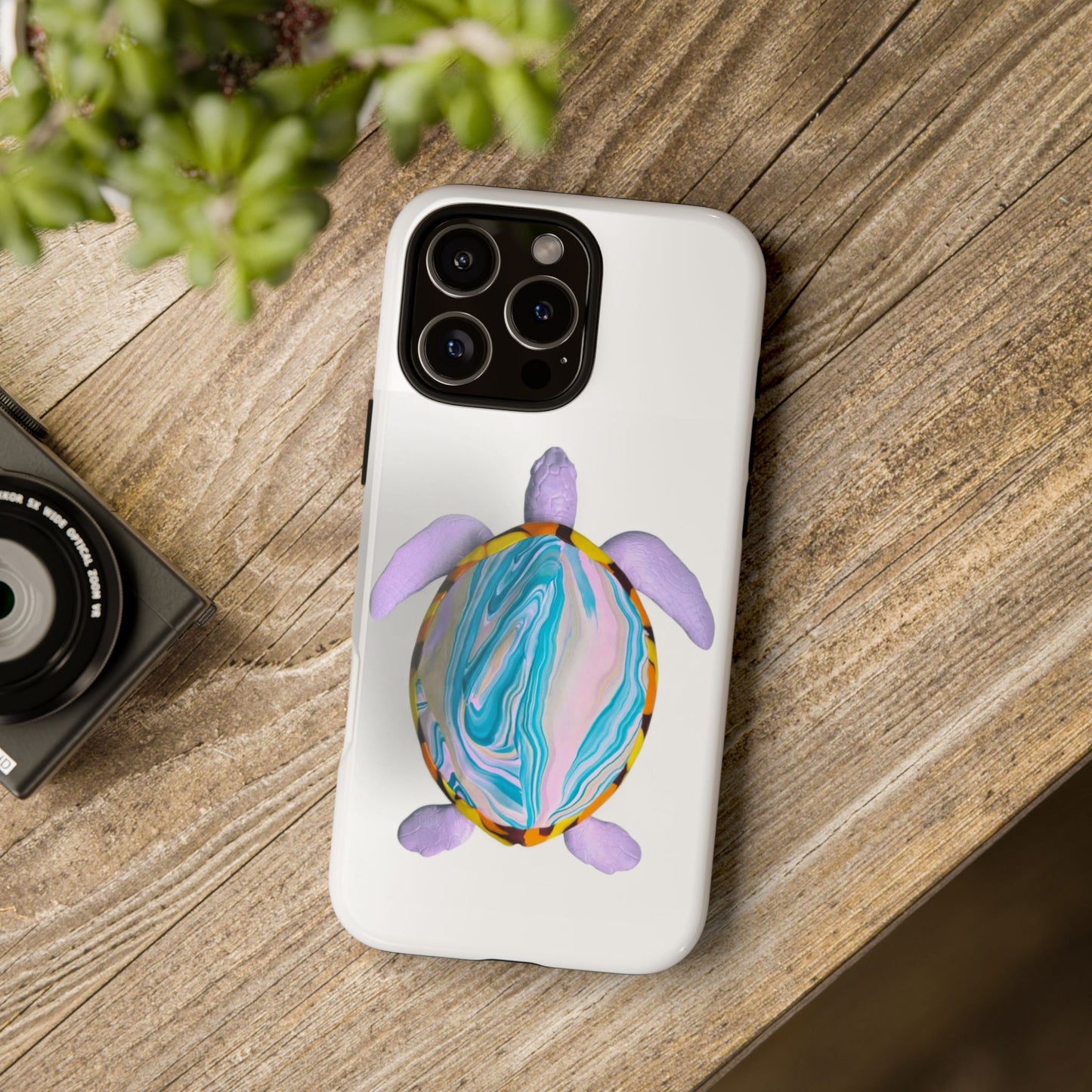 Vibrant Turtle iPhone 16 Pro Max Phone Case, Tough Cases, Ocean-Inspired Accessories, Eco-Friendly Phone Cover, Gifts for Ocean Lovers, Marine Life Case