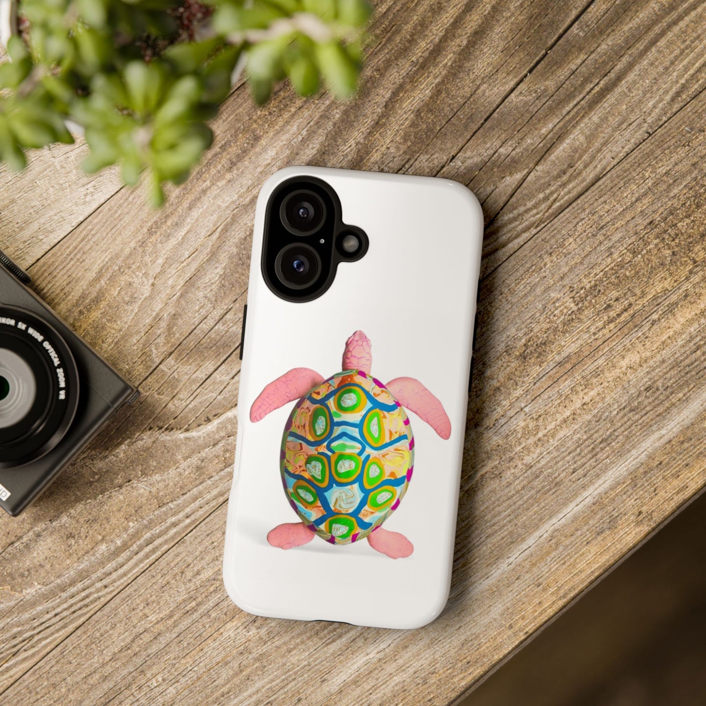 Colorful Turtle Phone Case, Cute Turtle Phone Cover, Unique Animal Case, Gifts for Animal Lovers, Beach Vibes Phone Accessory