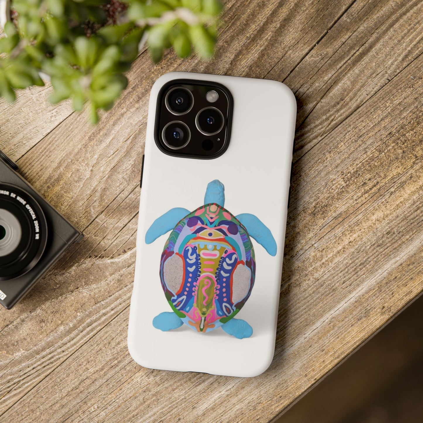 Colorful Turtle iPhone 16 Pro Max Phone Case, Tough Cases, Animal Lover Gift, Unique Art Design, Eco-friendly Phone Accessory
