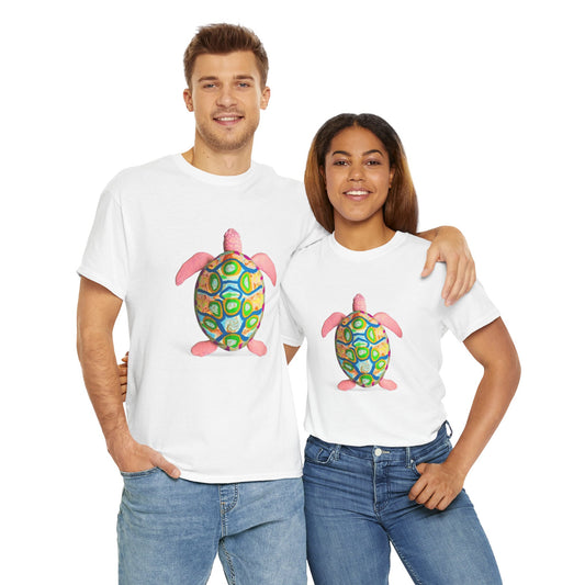 Colorful Turtle Graphic Tee for Beach Lovers, Casual Summer Apparel, Unique Gift for Nature Enthusiasts, Unisex Cotton Shirt, Fun Beachwear