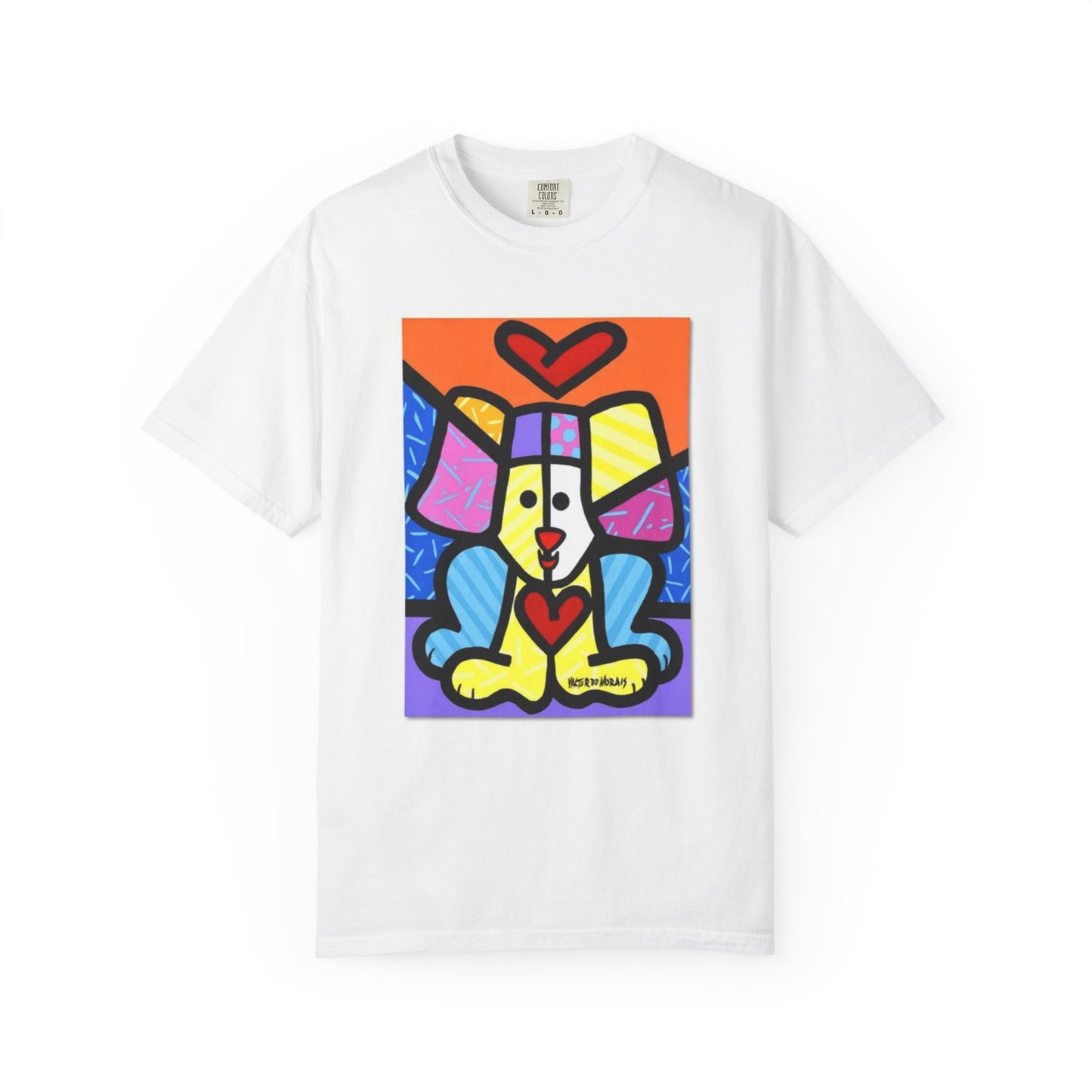 Colorful Dog Art T-shirt, Unisex Graphic Tee, Animal Lover Gift, Fun Summer Shirt, Dog Mom Apparel, Unique Pet Lover Top