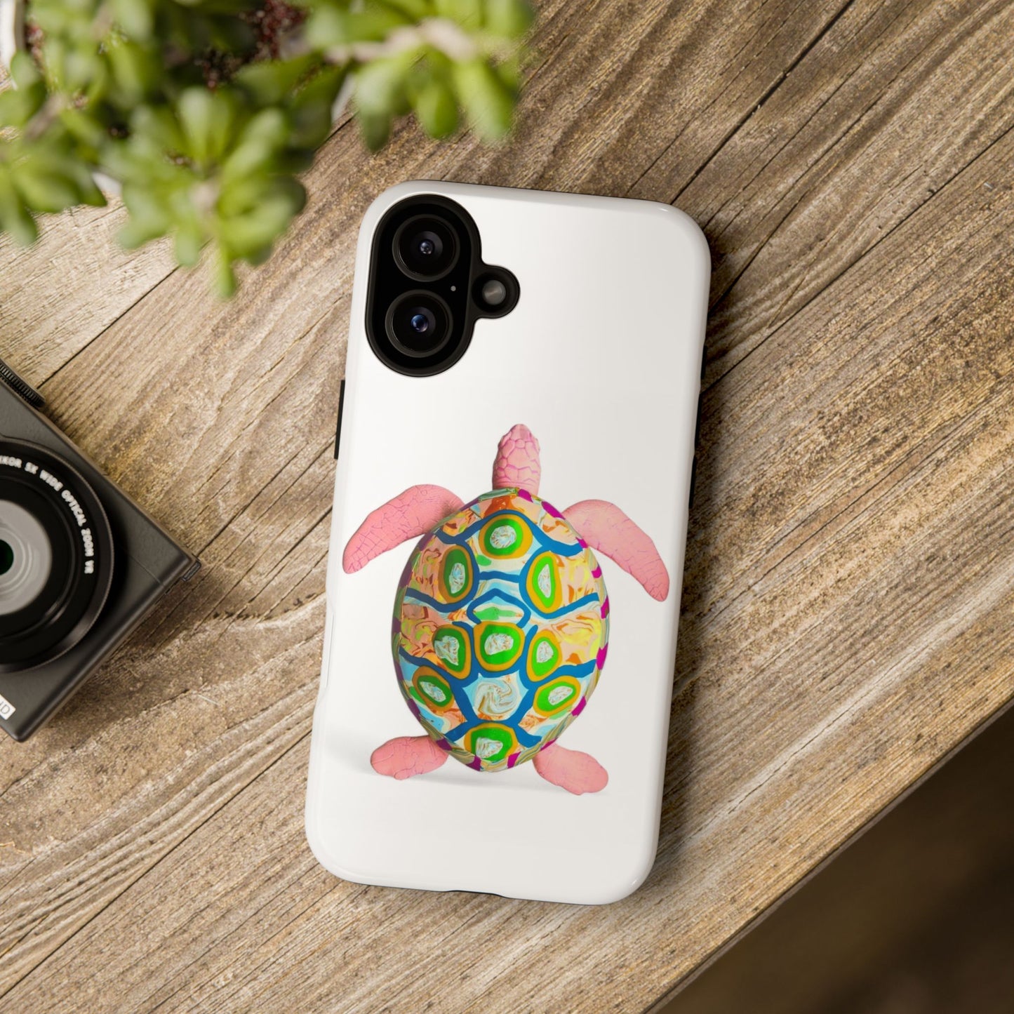Colorful Turtle iPhone 16 Plus Case, Cute Turtle Design, Eco-Friendly Phone Cover, Gift for Nature Lovers, Animal Enthusiast Protection