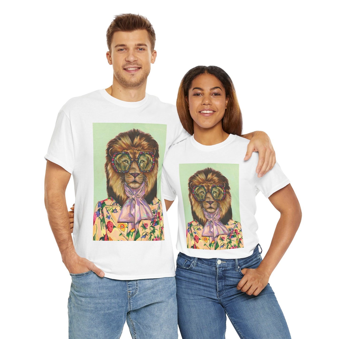 Whimsical Lion Graphic Tee, Fun T-Shirt, Animal Lover Gift, Summer Fashion, Unisex Casual Wear, Unique Art Tee
