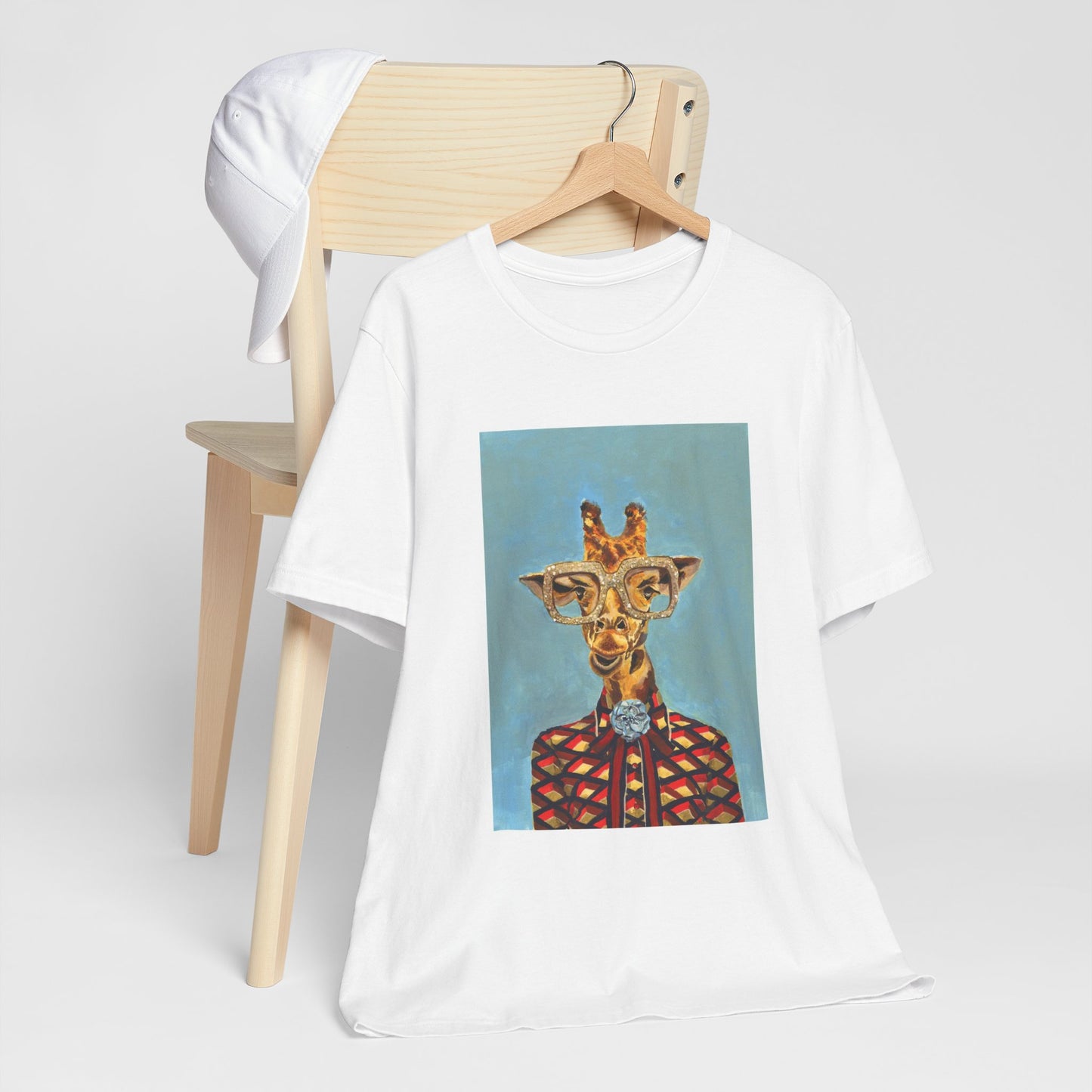 Whimsical Giraffe Graphic Tee, Fun Animal Art Shirt, Unique Gift for Animal Lovers, Summer Fashion, Quirky Casual Wear