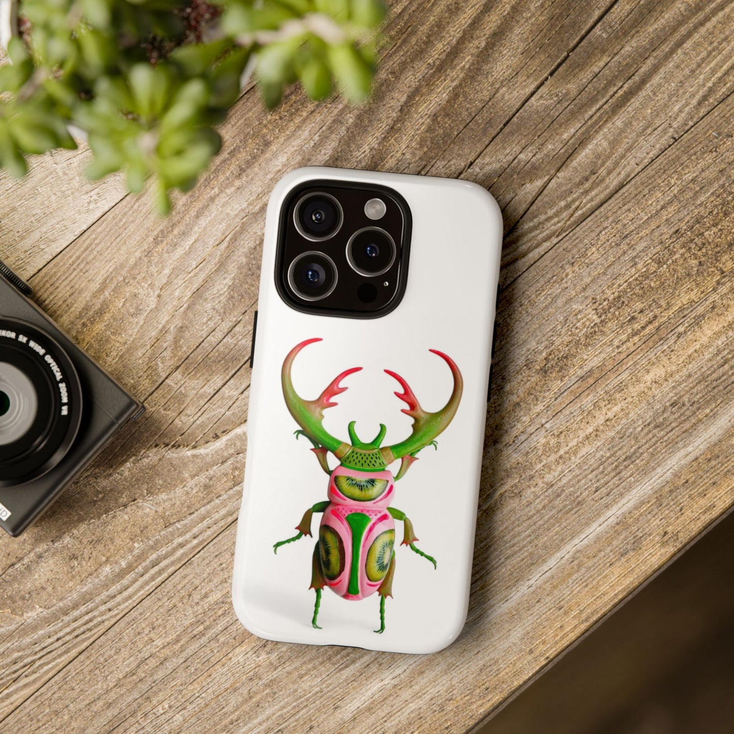 Stylish iPhone 16 Pro Case featuring Vibrant Beetle Design, Tough Cases, Eco-Friendly, Unique Gift, Trendy Accessories, Insect Art