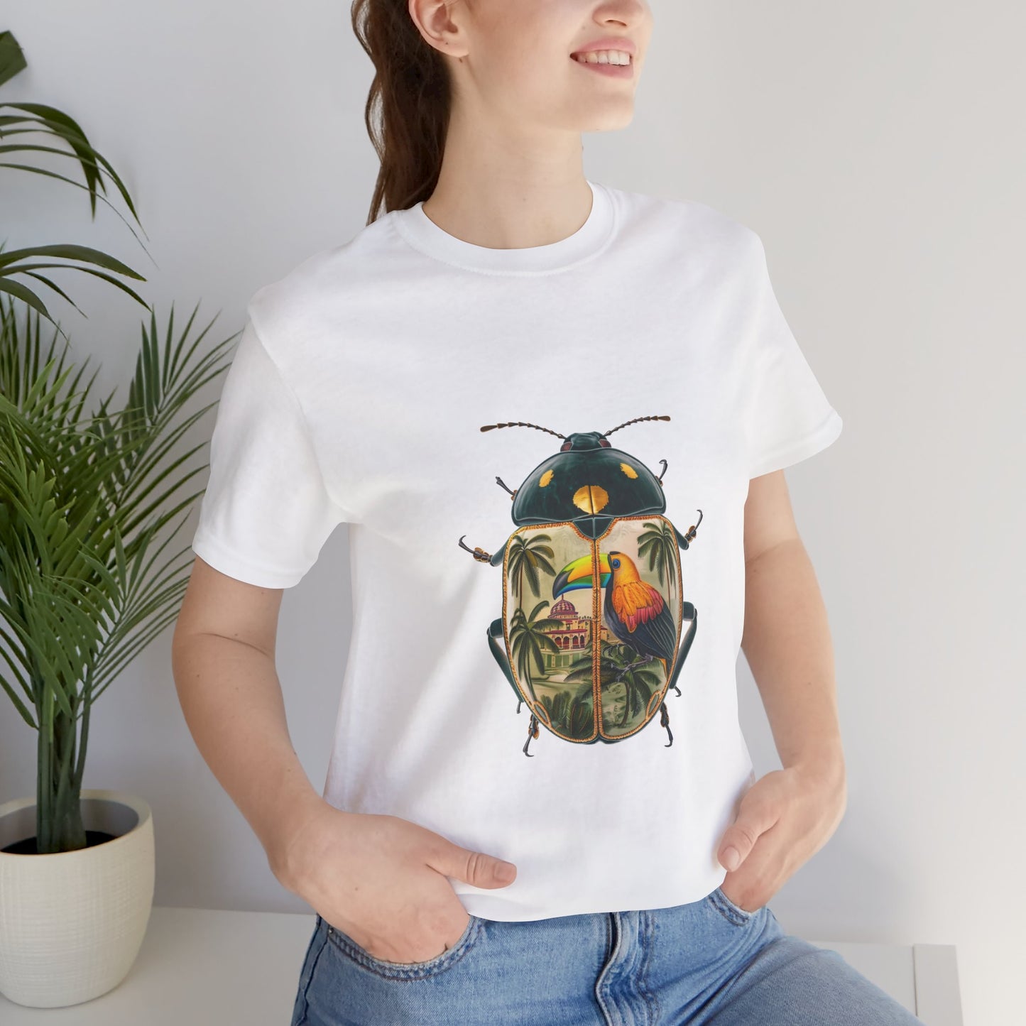 Tropical Beetle Tee, Fun Nature Shirt, Insect Graphic Tee, Summer Casual Wear, Eco-Friendly Fashion