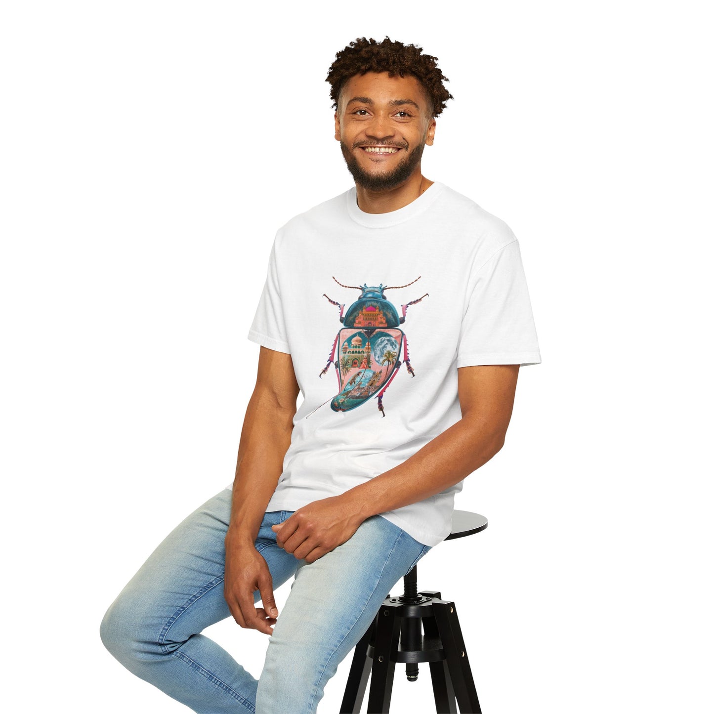Vibrant Beetle Graphic T-Shirt, Eco-Friendly, Unisex, Nature Lover Gift, Casual Wear, Birthday, Earth Day