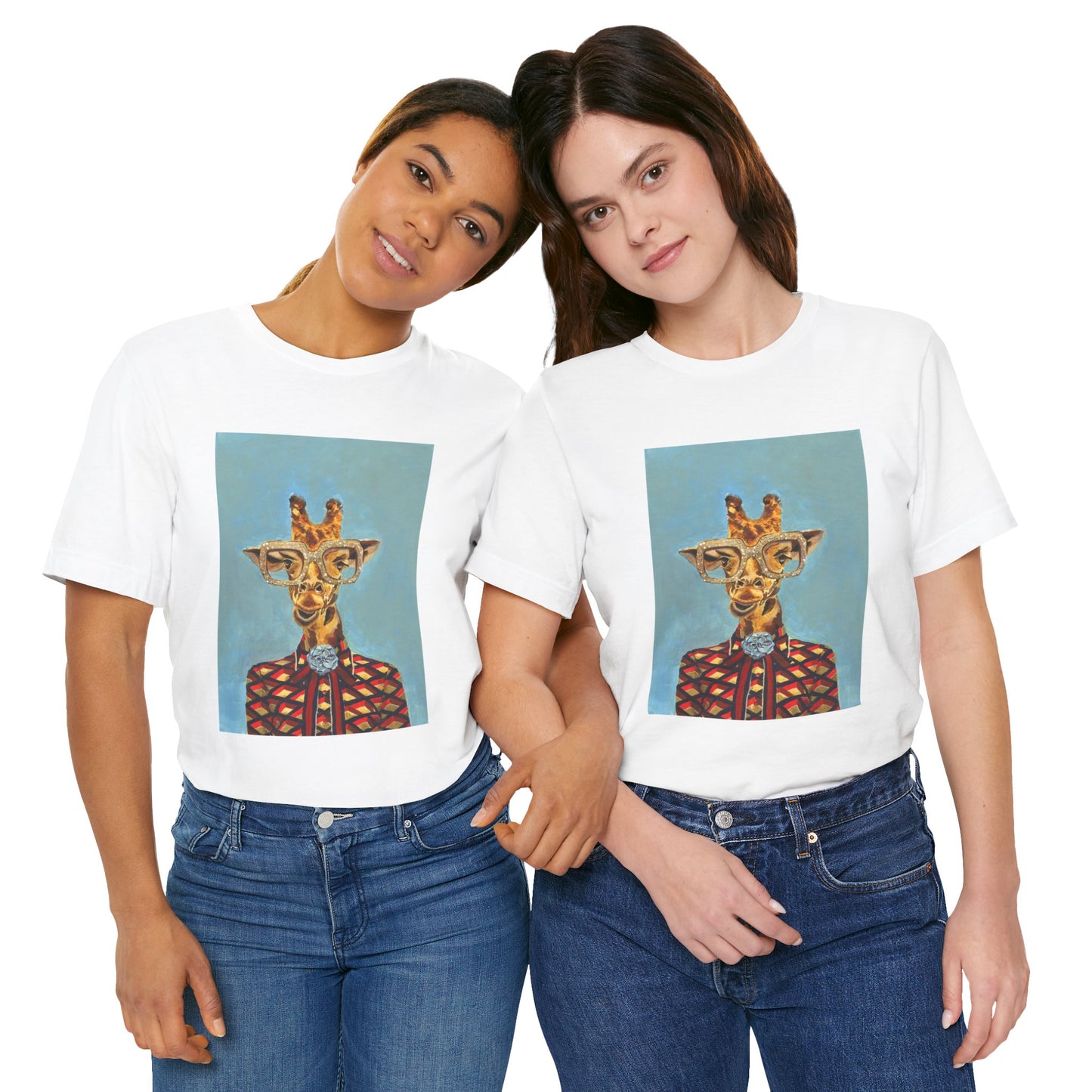 Whimsical Giraffe Graphic Tee, Fun Animal Art Shirt, Unique Gift for Animal Lovers, Summer Fashion, Quirky Casual Wear