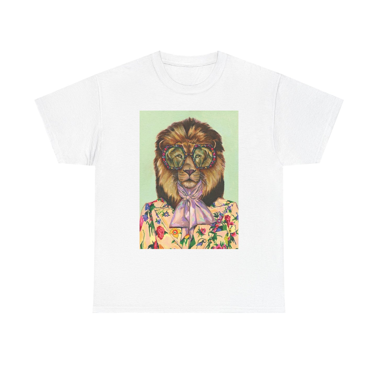 Whimsical Lion Graphic Tee, Fun T-Shirt, Animal Lover Gift, Summer Fashion, Unisex Casual Wear, Unique Art Tee