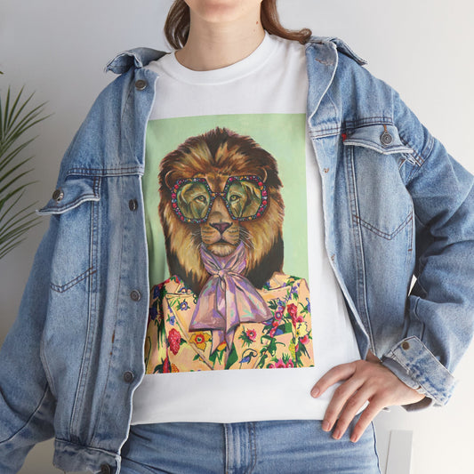 Whimsical Lion Graphic Tee, Fun T-Shirt, Animal Lover Gift, Summer Fashion, Unisex Casual Wear, Unique Art Tee