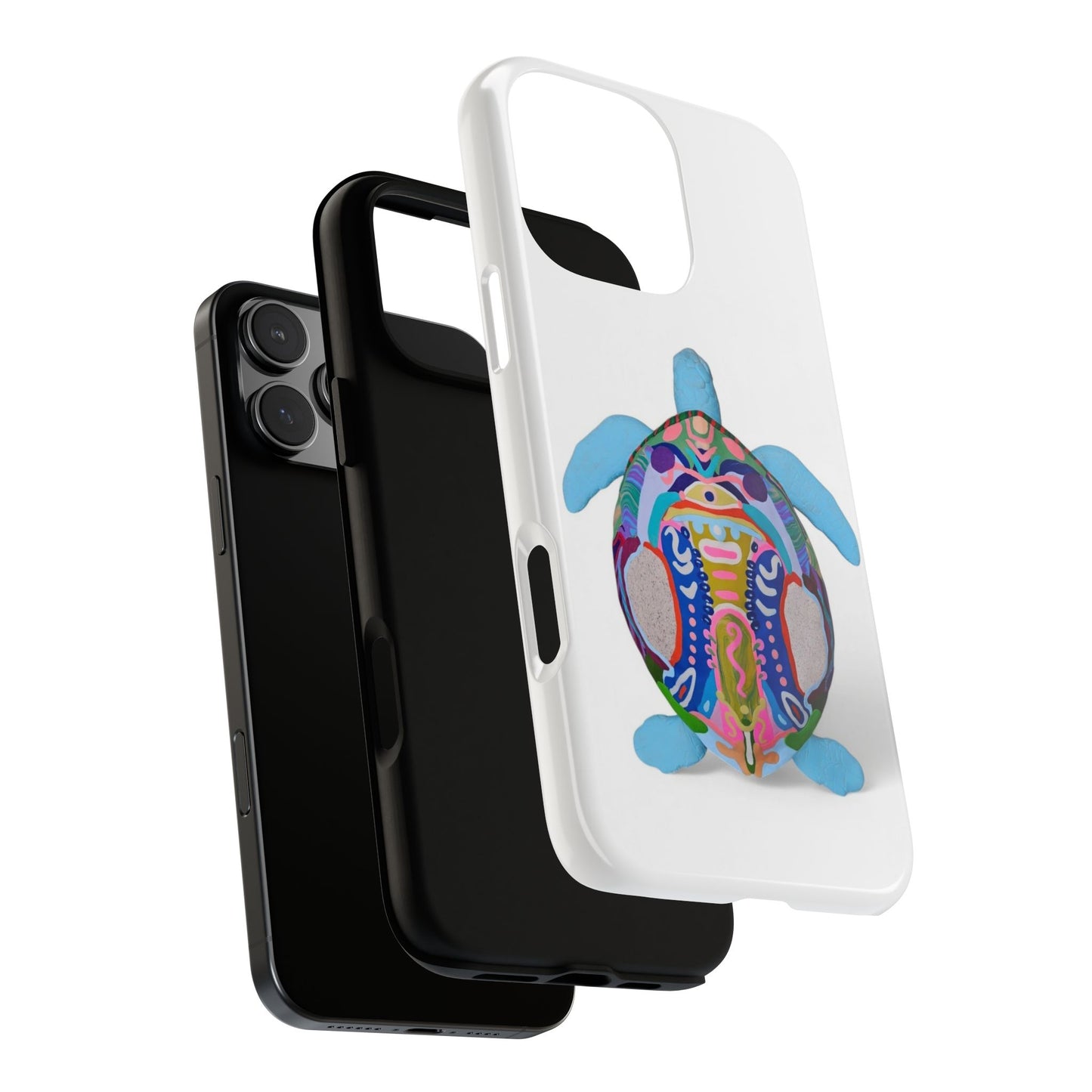 Colorful Turtle iPhone 16 Pro Max Phone Case, Tough Cases, Animal Lover Gift, Unique Art Design, Eco-friendly Phone Accessory