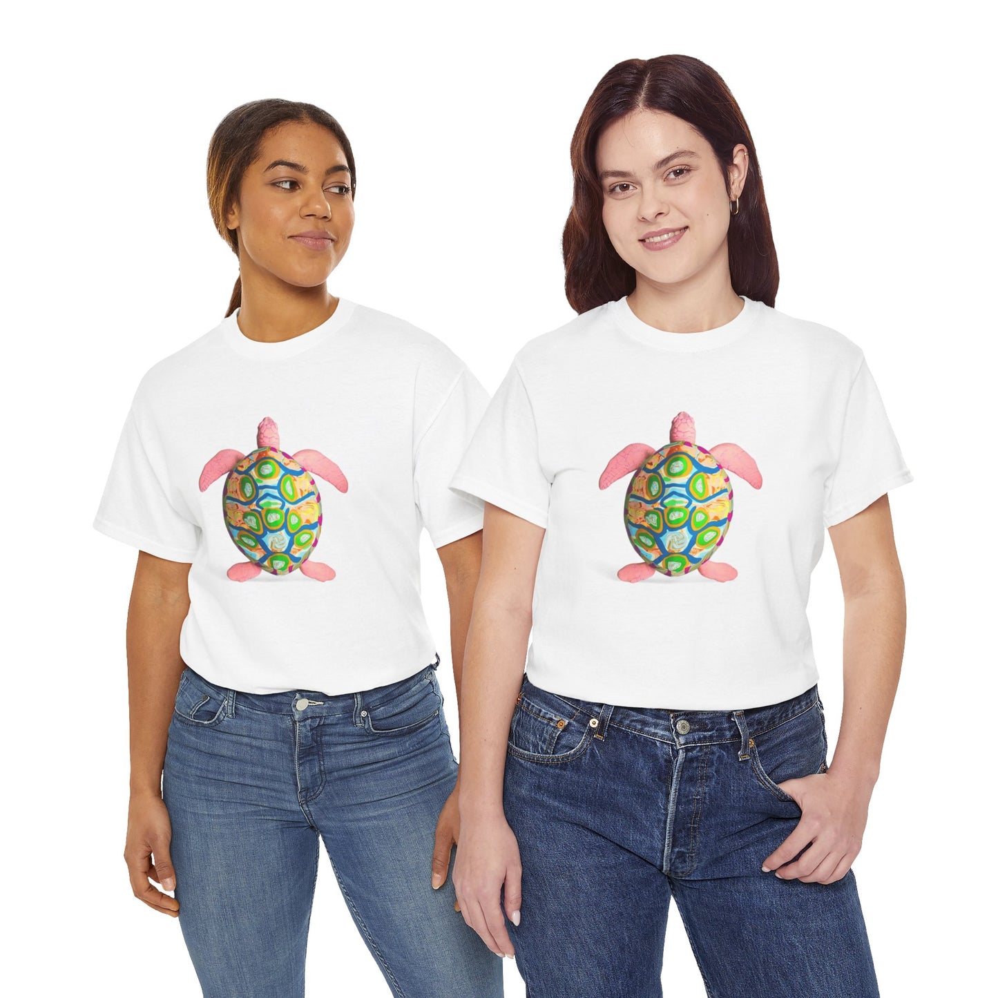Colorful Turtle Graphic Tee for Beach Lovers, Casual Summer Apparel, Unique Gift for Nature Enthusiasts, Unisex Cotton Shirt, Fun Beachwear