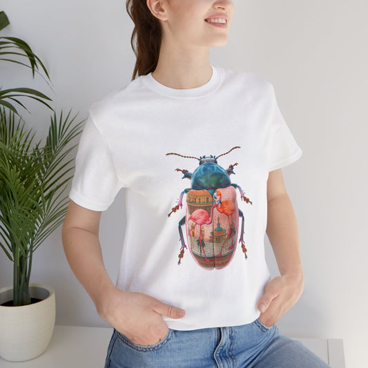 Artistic Beetle Graphic Tee, Unique Vintage-Inspired T-Shirt, Eco-Friendly Casual Wear, Gift for Nature Lovers, Perfect for Artistic Souls
